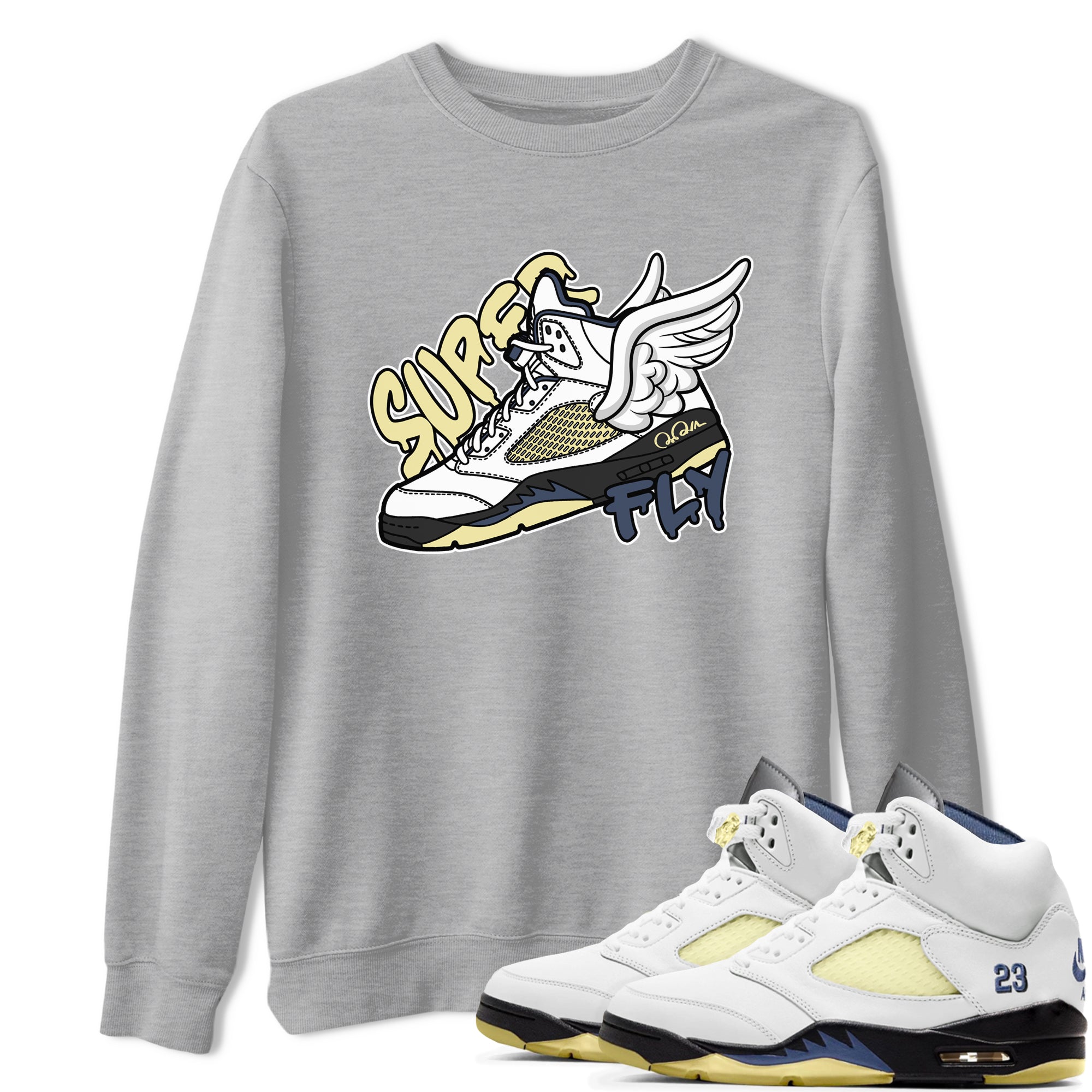 Air Jordan 5 A Ma Maniere x Photon Dust shirt to match jordans Super Fly sneaker tees Jordan 5 A Ma Maniere "Dawn" Drip Gear Zone Unisex Heather Grey 1 T-Shirt