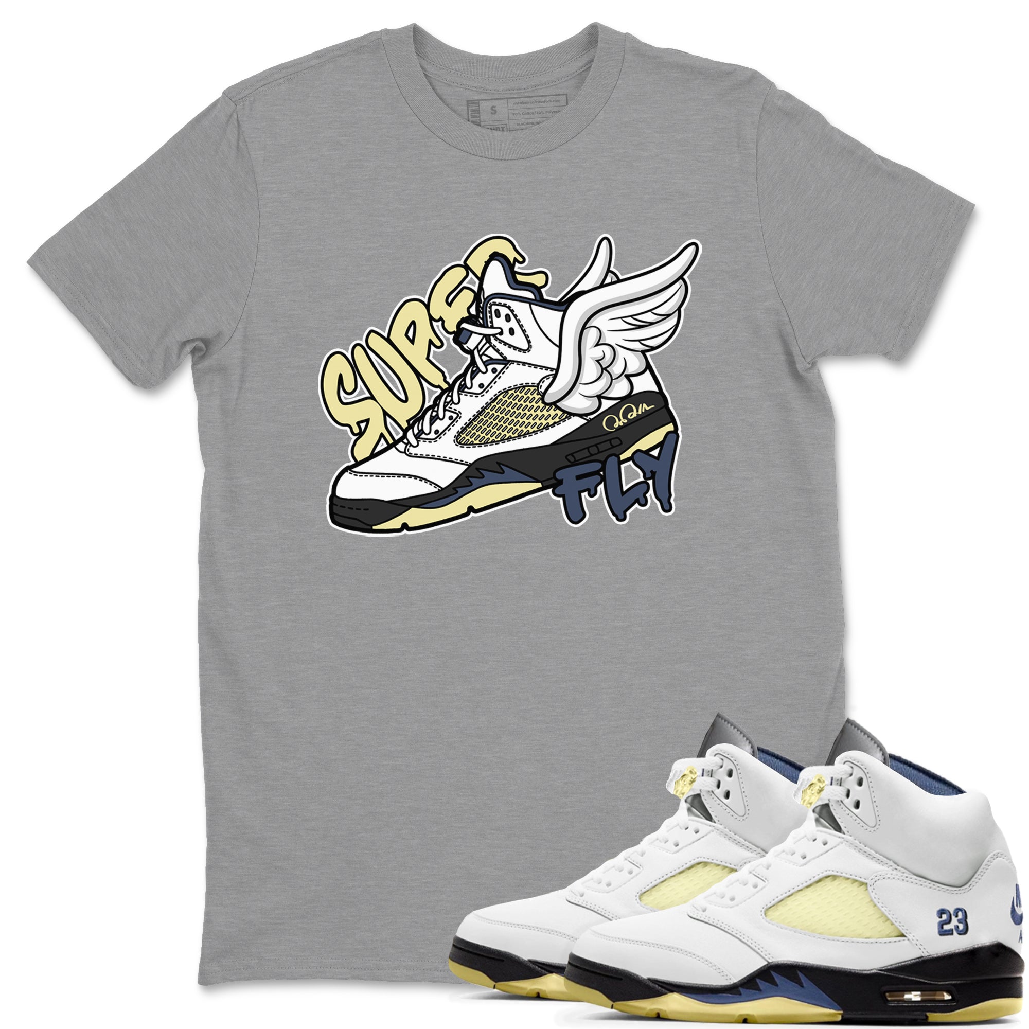 Air Jordan 5 A Ma Maniere x Photon Dust shirt to match jordans Super Fly sneaker tees Jordan 5 A Ma Maniere "Dawn" Drip Gear Zone Unisex Heather Grey 1 T-Shirt