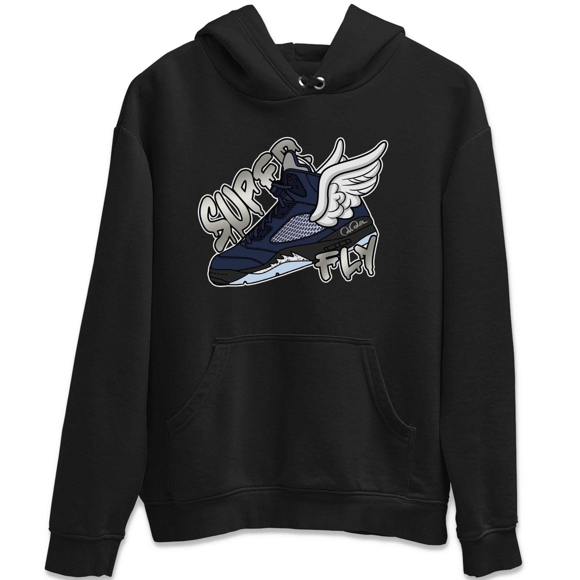 Air Jordan 5 Georgetown Sneaker Match Tees Super Fly Streetwear Sneaker Shirt AJ5 Georgetown Sneaker Release Tees Unisex Shirts Black 2