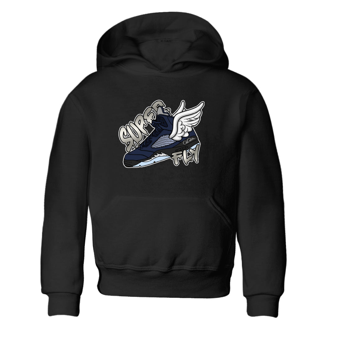 Air Jordan 5 Georgetown Sneaker Match Tees Super Fly Streetwear Sneaker Shirt AJ5 Georgetown Sneaker Release Tees Kids Shirts Black 2