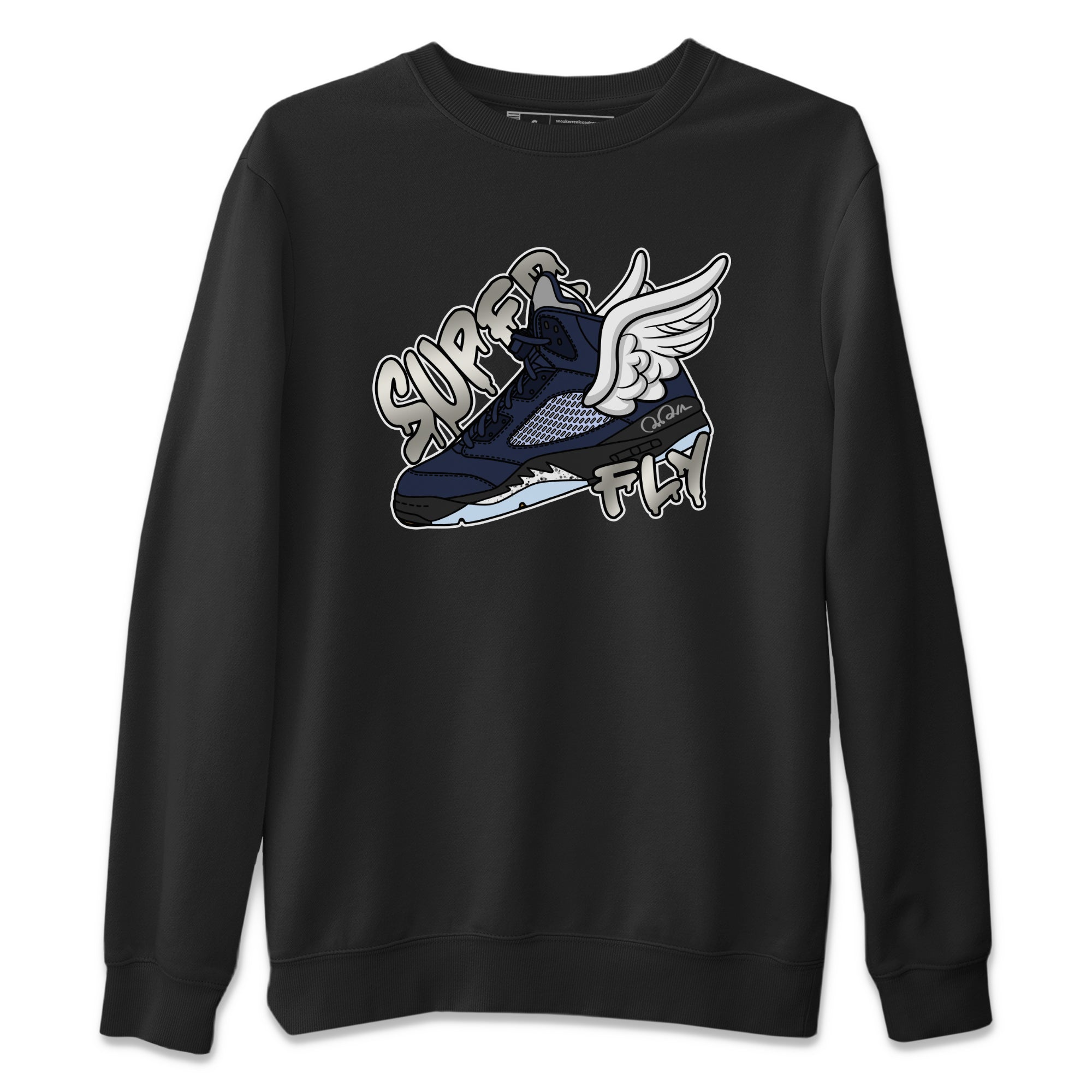 Air Jordan 5 Georgetown Sneaker Match Tees Super Fly Streetwear Sneaker Shirt AJ5 Georgetown Sneaker Release Tees Unisex Shirts Black 2