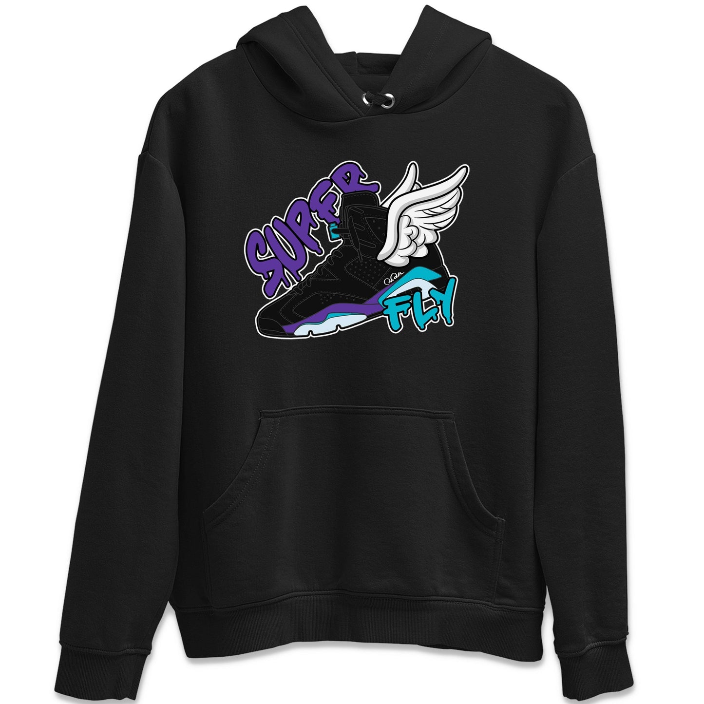 Air Jordan 6 Aqua Sneaker Match Tees Super Fly Sneaker Tees AJ6 Aqua Sneaker Release Tees Unisex Shirts Black 2