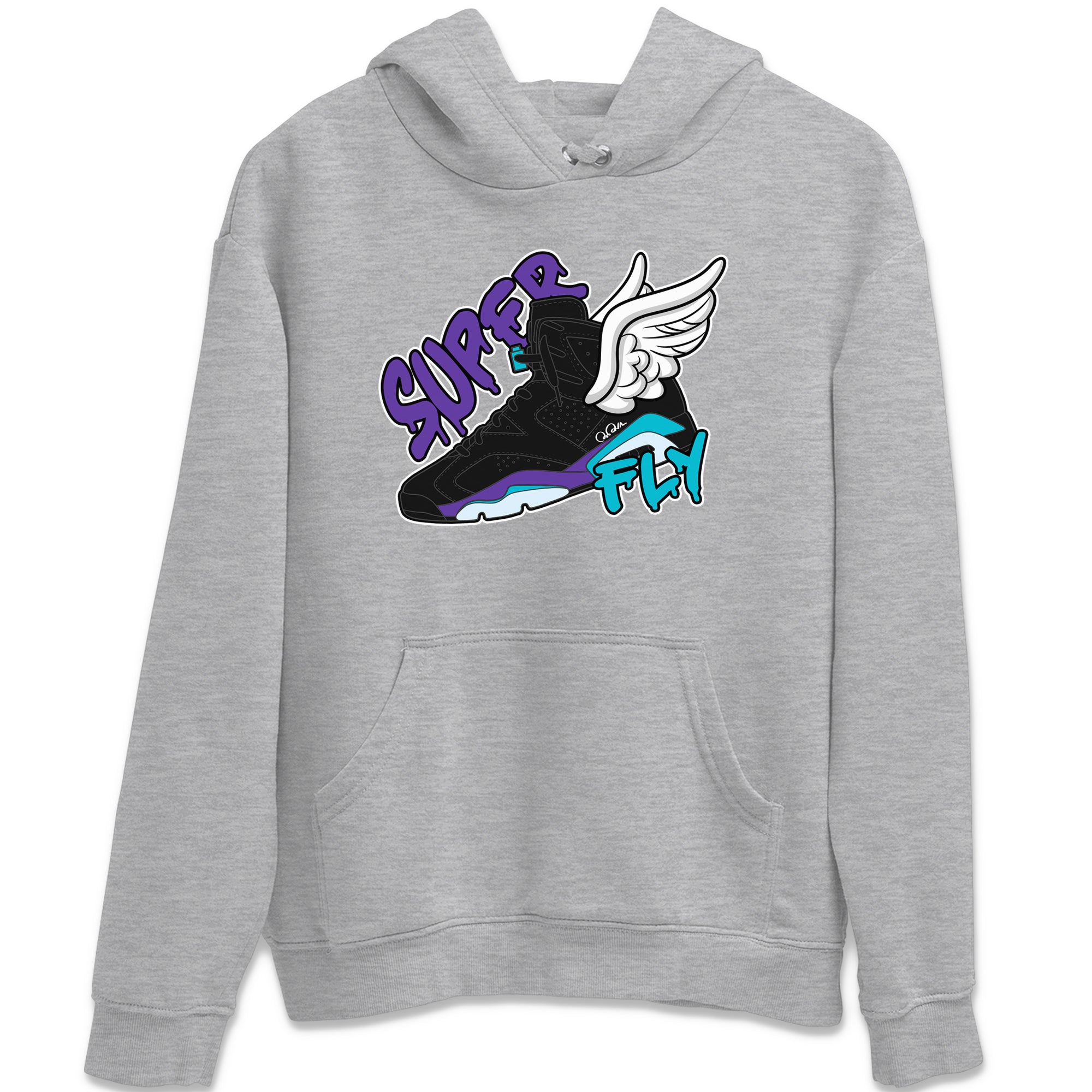 Air Jordan 6 Aqua Sneaker Match Tees Super Fly Sneaker Tees AJ6 Aqua Sneaker Release Tees Unisex Shirts Heather Grey 2