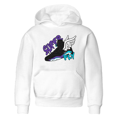 Air Jordan 6 Aqua Sneaker Match Tees Super Fly Sneaker Tees AJ6 Aqua Sneaker Release Tees Kids Shirts White 2