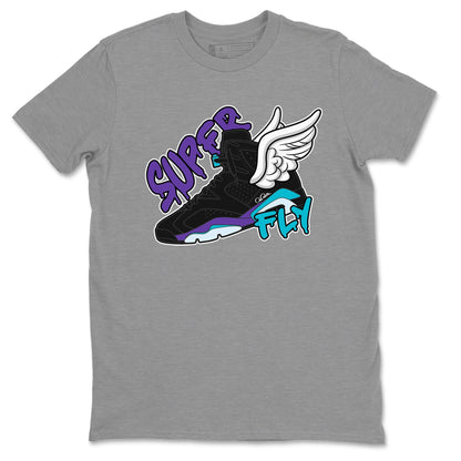 Air Jordan 6 Aqua Sneaker Match Tees Super Fly Sneaker Tees AJ6 Aqua Sneaker Release Tees Unisex Shirts Heather Grey 2