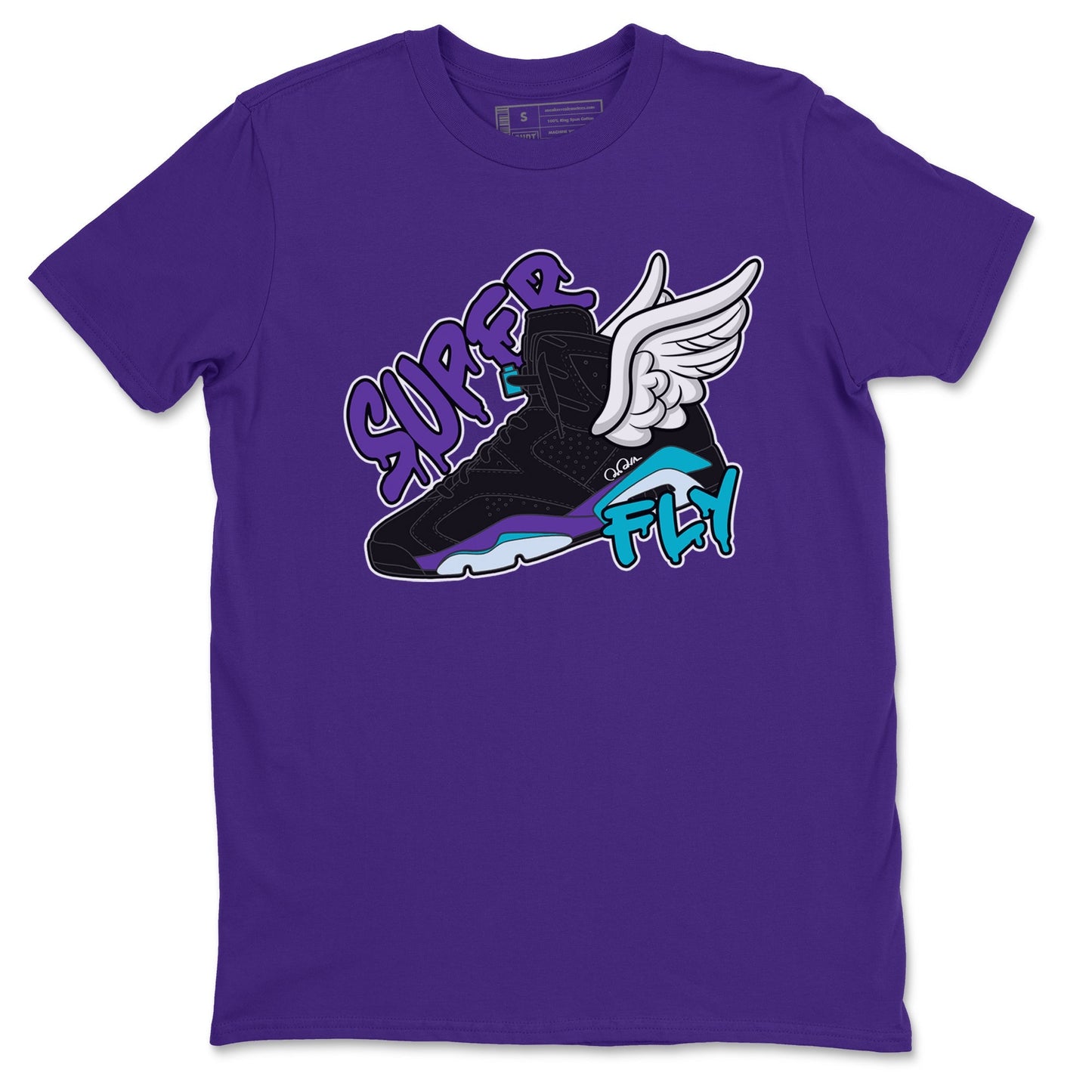 Air Jordan 6 Aqua Sneaker Match Tees Super Fly Sneaker Tees AJ6 Aqua Sneaker Release Tees Unisex Shirts Purple 2