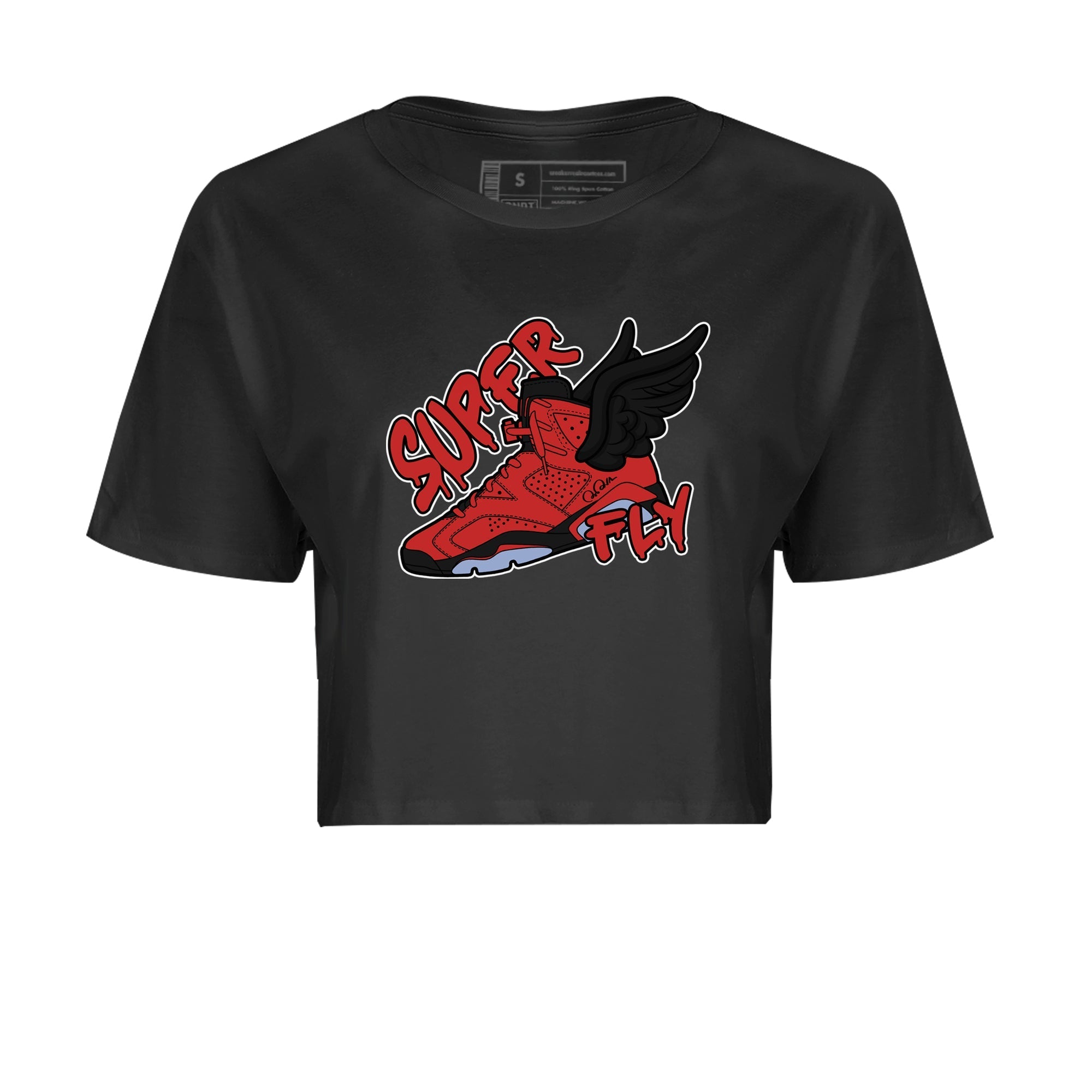 Air Jordan 6 Toro Bravo Sneaker Match Tees Super Fly Sneaker Tees AJ6 Toro Bravo Sneaker Release Tees Women's Shirts Black 2