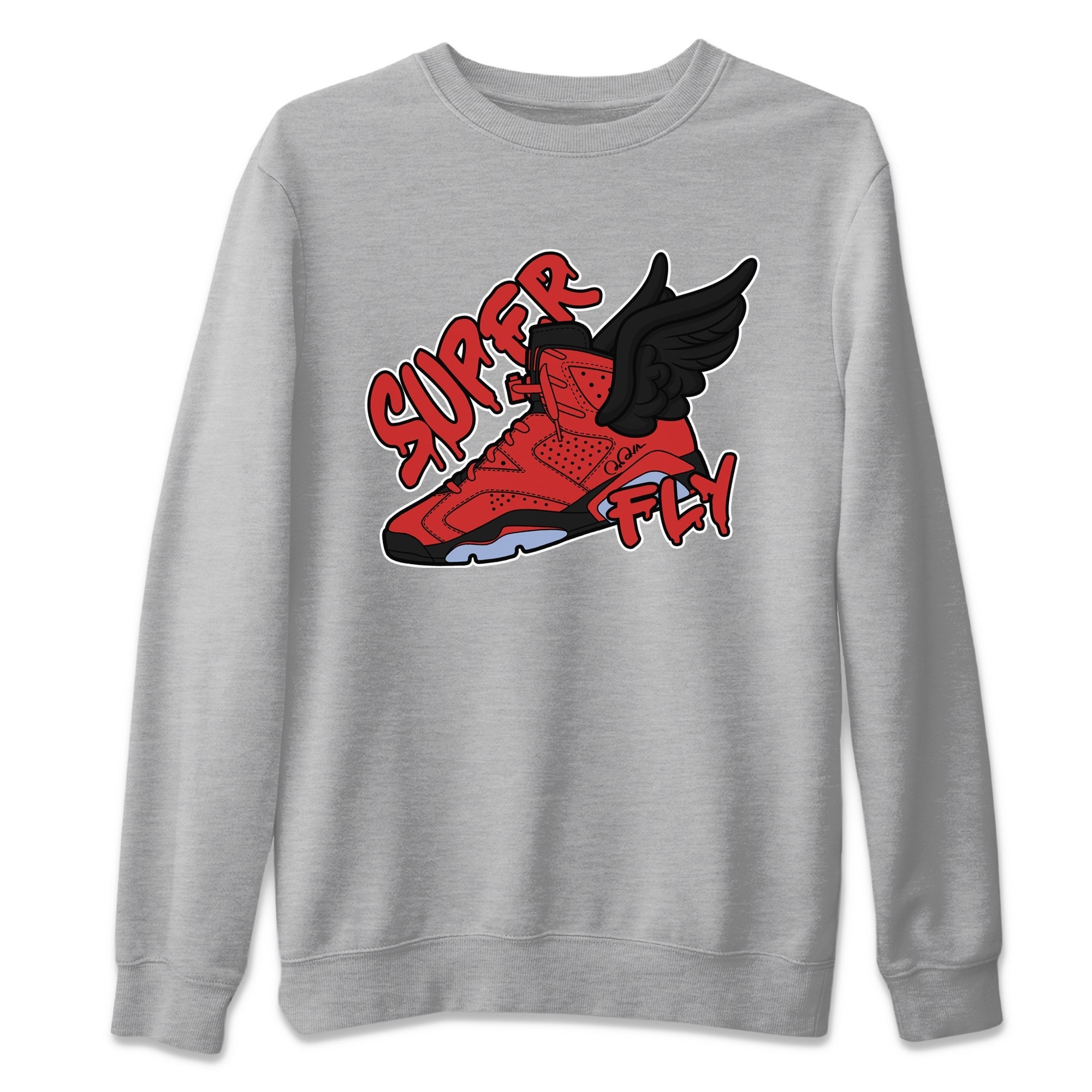 Air Jordan 6 Toro Bravo Sneaker Match Tees Super Fly Sneaker Tees AJ6 Toro Bravo Sneaker Release Tees Unisex Shirts Heather Grey 2