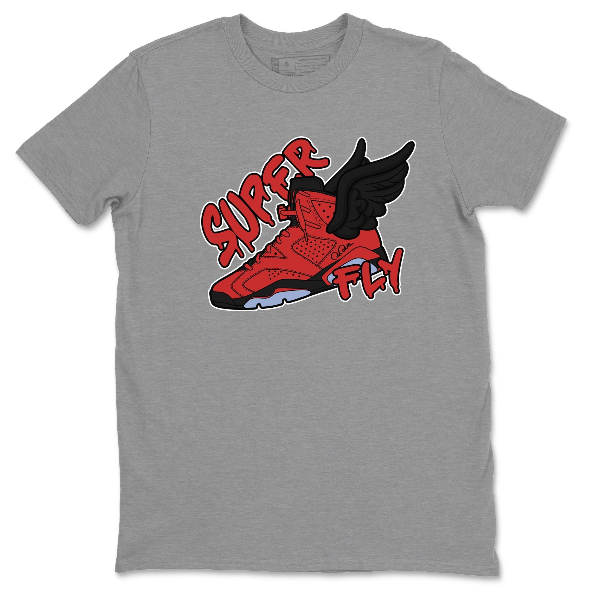 Air Jordan 6 Toro Bravo Sneaker Match Tees Super Fly Sneaker Tees AJ6 Toro Bravo Sneaker Release Tees Unisex Shirts Heather Grey 2