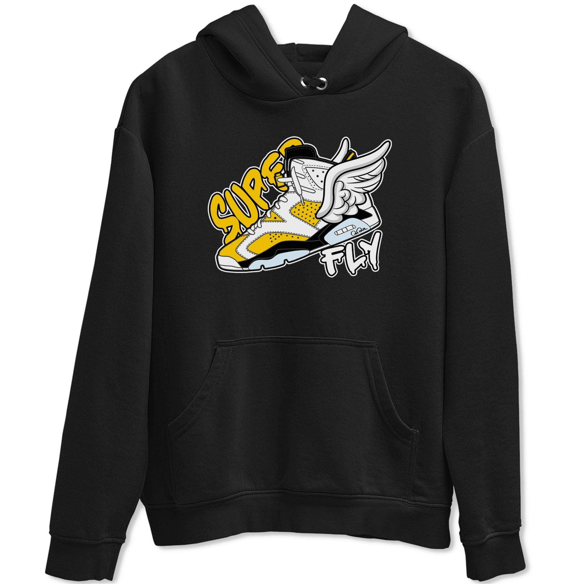 Air Jordan 6 Yellow Ochre shirt to match jordans Super Fly sneaker tees streetwear brand AJ6 Yellow Ochre Drip Gear Zone Brand Unisex Black 2 T-Shirt