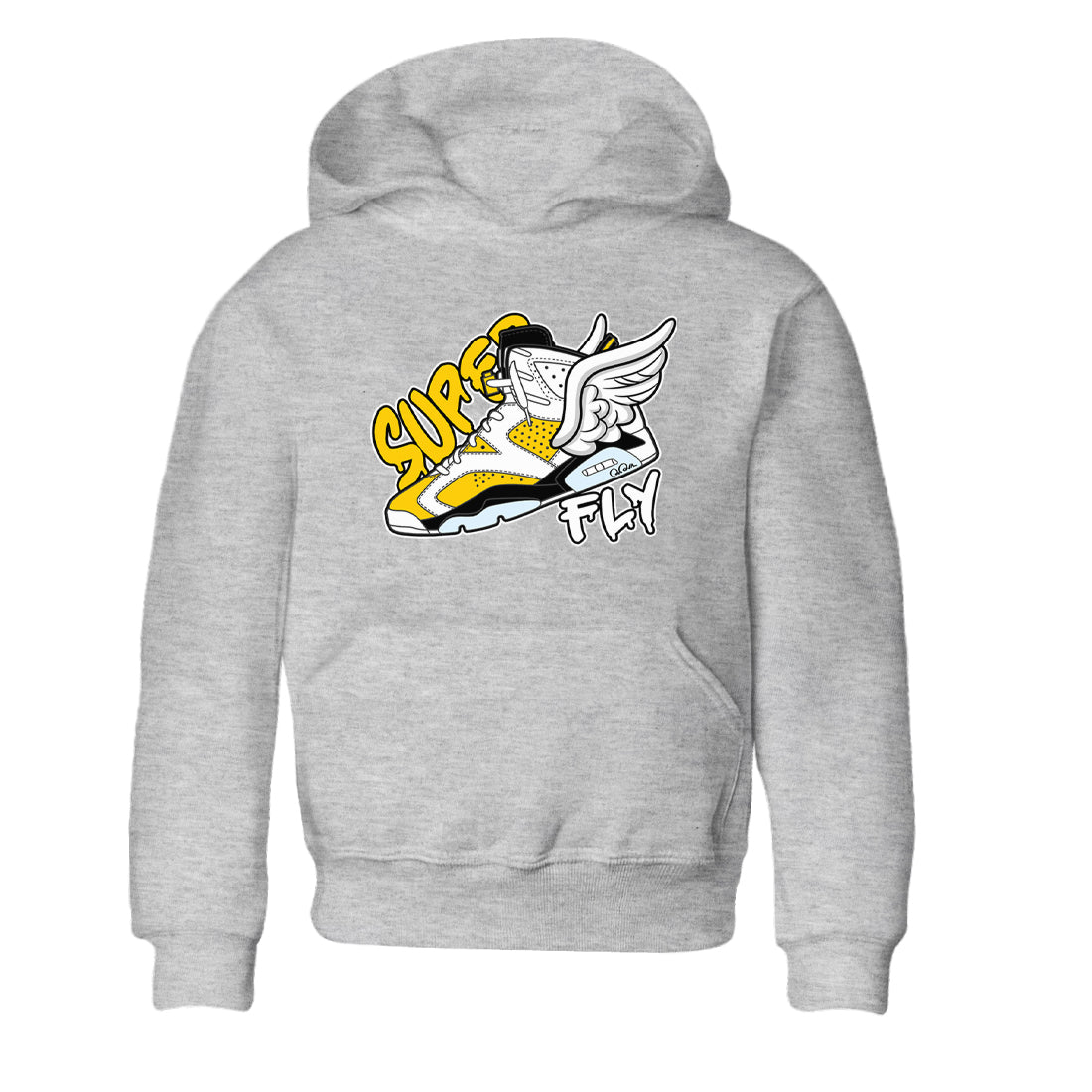 Air Jordan 6 Yellow Ochre shirt to match jordans Super Fly sneaker tees streetwear brand AJ6 Yellow Ochre Drip Gear Zone Brand Baby Toddler Heather Grey 2 T-Shirt