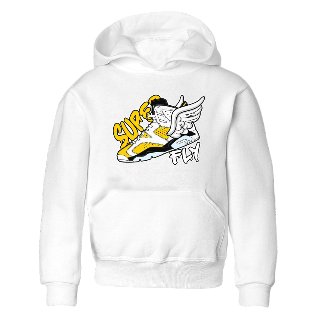 Air Jordan 6 Yellow Ochre shirt to match jordans Super Fly sneaker tees streetwear brand AJ6 Yellow Ochre Drip Gear Zone Brand Baby Toddler White 2 T-Shirt