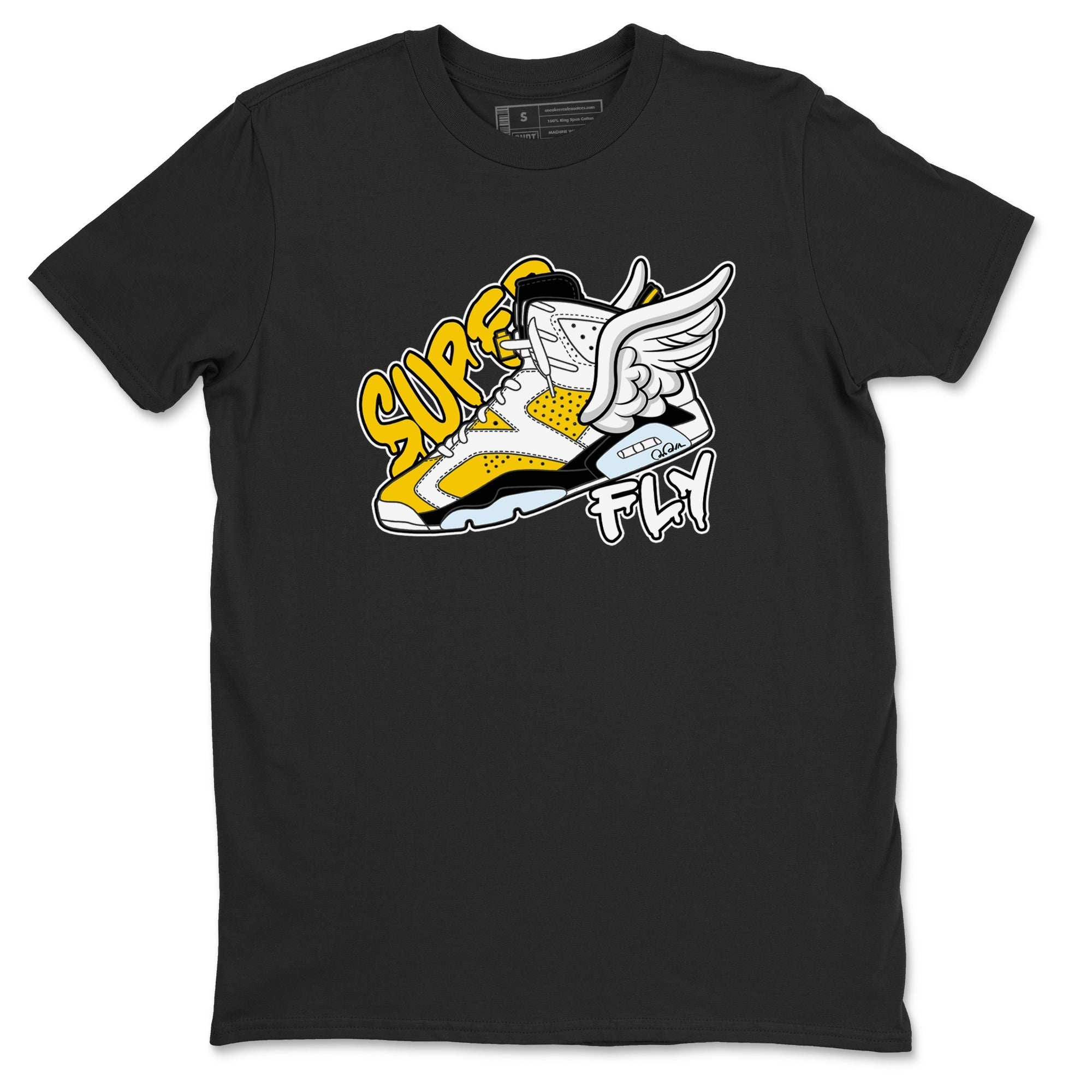 Air Jordan 6 Yellow Ochre shirt to match jordans Super Fly sneaker tees streetwear brand AJ6 Yellow Ochre Drip Gear Zone Brand Unisex Black 2 T-Shirt