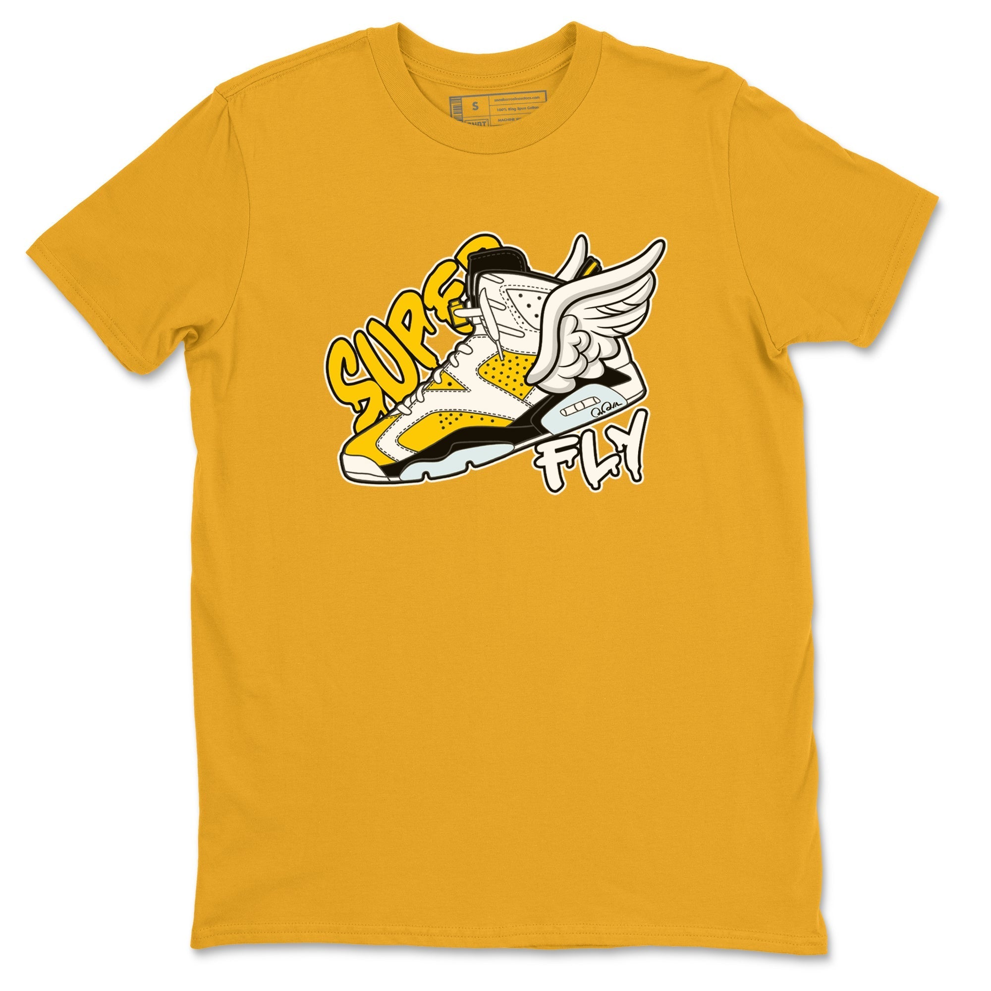 Air Jordan 6 Yellow Ochre shirt to match jordans Super Fly sneaker tees streetwear brand AJ6 Yellow Ochre Drip Gear Zone Brand Unisex Gold 2 T-Shirt