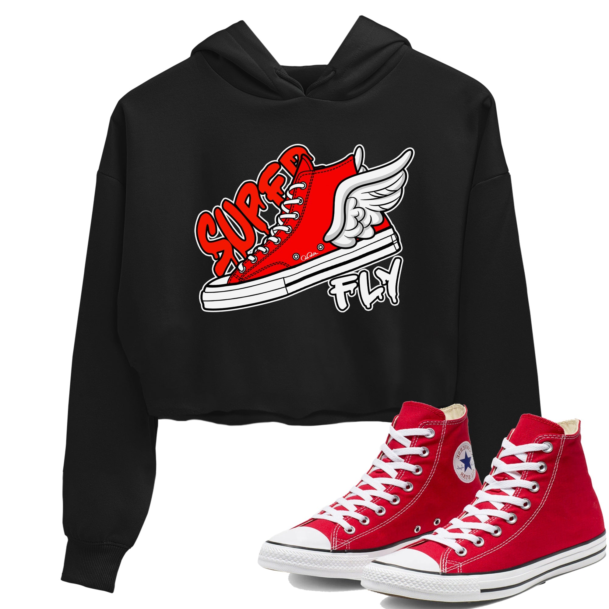 Converse High Top Red shirt to match sneakers Super Fly sneaker tees Shoes Match Converse High Top Red Drip Gear Zone Sneaker Tee Black 1 Crop T-Shirt