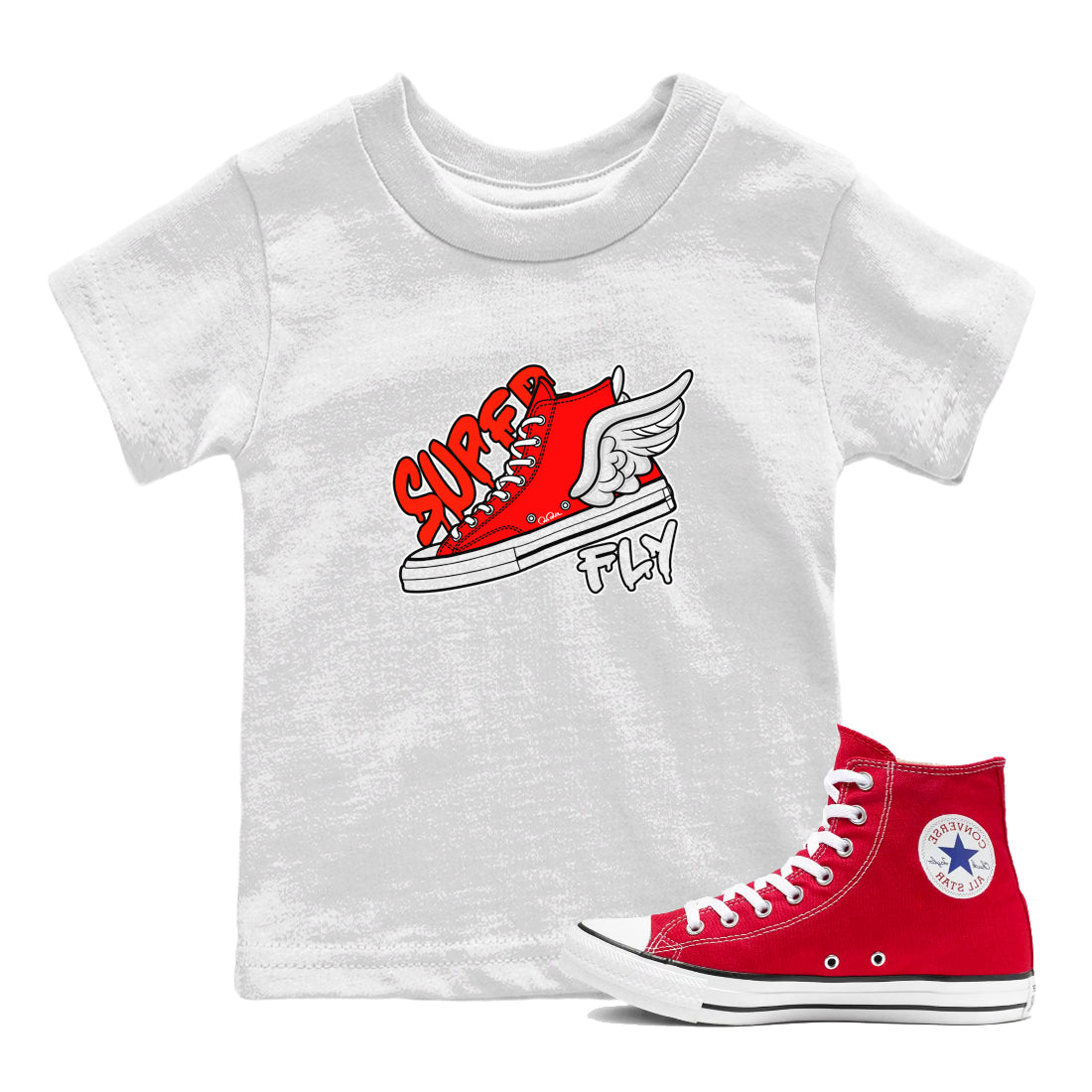 Converse High Top Red shirt to match sneakers Super Fly sneaker tees Shoes Match Converse High Top Red Drip Gear Zone Sneaker Tee Baby Toddler White 1 T-Shirt