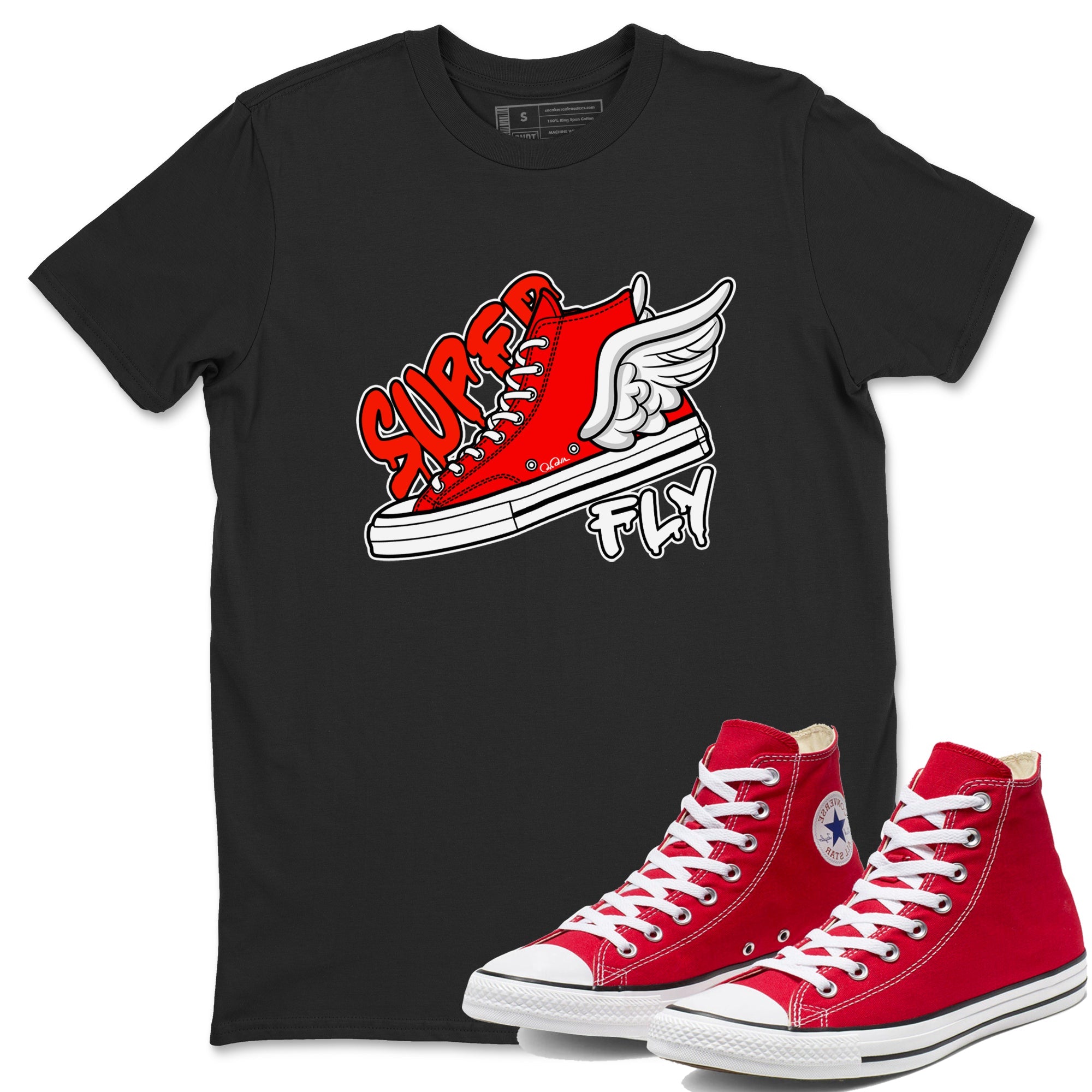 Converse High Top Red shirt to match sneakers Super Fly sneaker tees Shoes Match Converse High Top Red Drip Gear Zone Sneaker Tee Unisex Black 1 T-Shirt