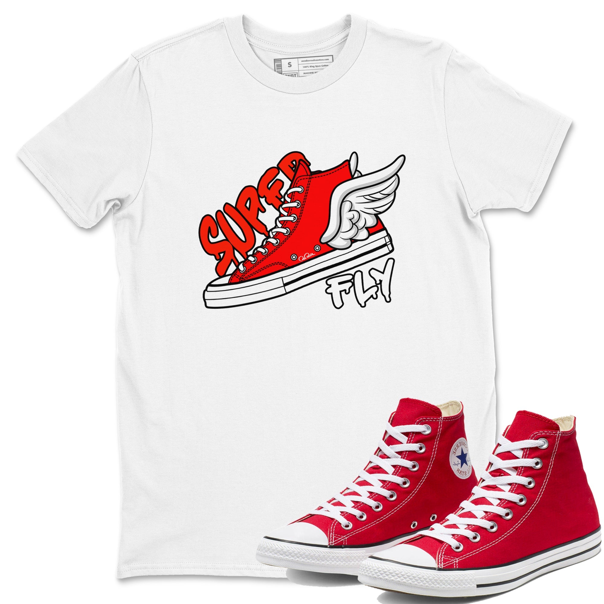 Converse High Top Red shirt to match sneakers Super Fly sneaker tees Shoes Match Converse High Top Red Drip Gear Zone Sneaker Tee Unisex White 1 T-Shirt