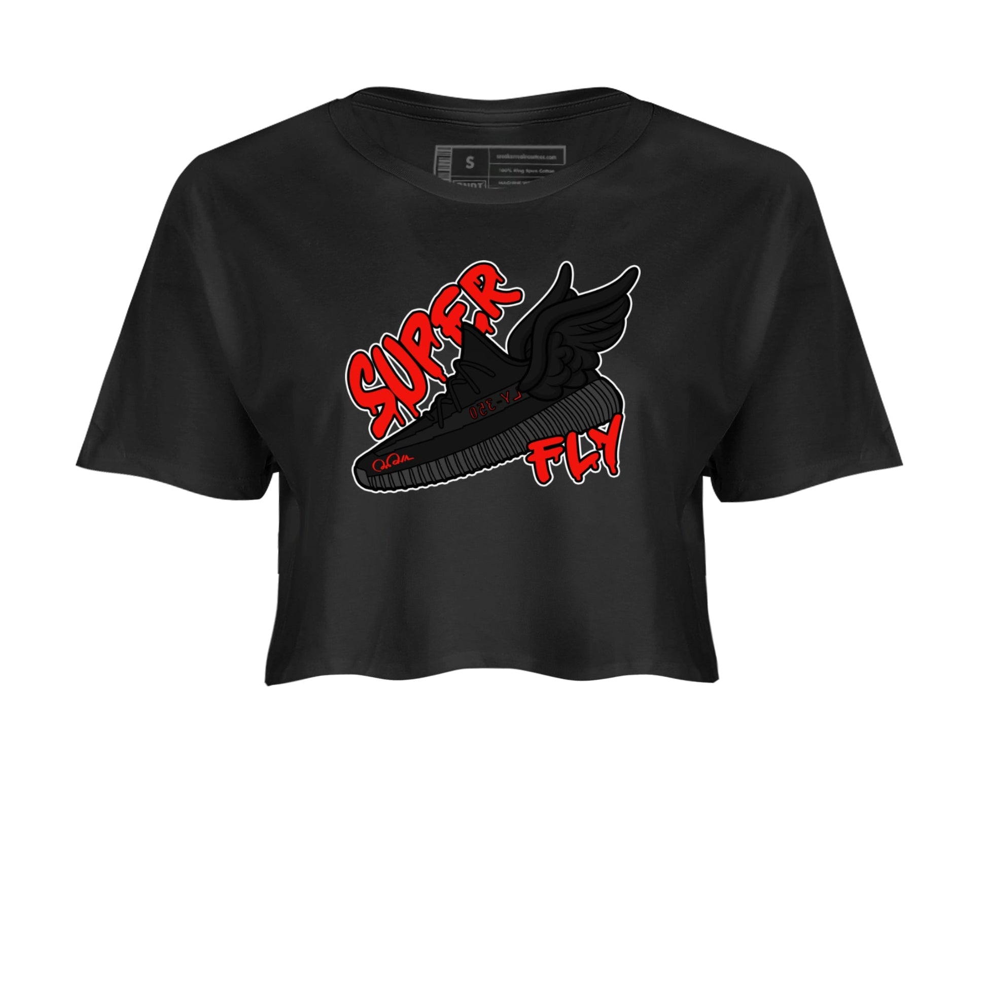Yeezy 350 Bred shirt to match jordans Super Fly Streetwear Sneaker Shirt Adidas Yeezy Boost V2 350 Bred Drip Gear Zone Sneaker Matching Clothing Black 2 Crop T-Shirt