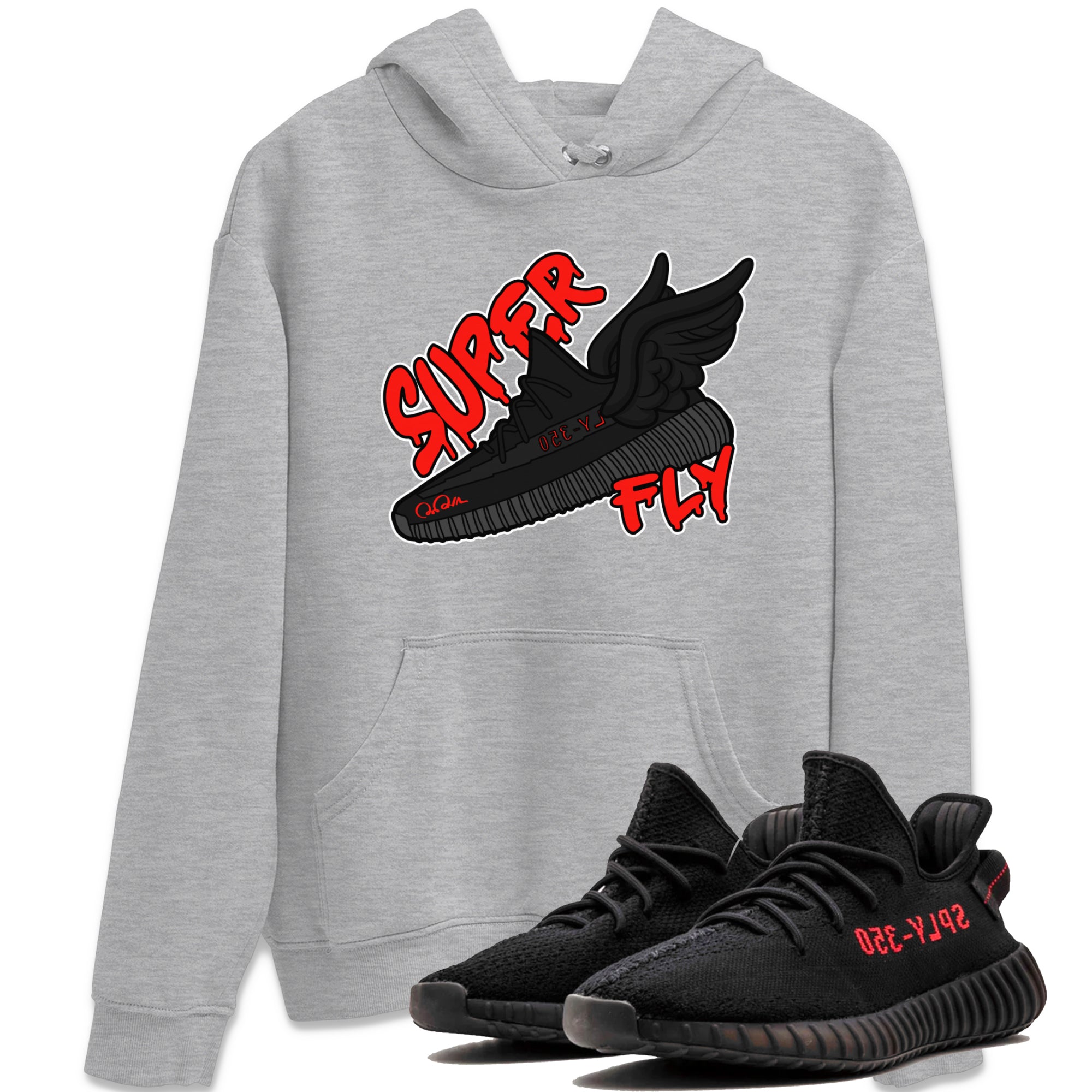 Yeezy 350 Bred shirt to match jordans Super Fly Streetwear Sneaker Shirt Adidas Yeezy Boost V2 350 Bred Drip Gear Zone Sneaker Matching Clothing Unisex Heather Grey 1 T-Shirt