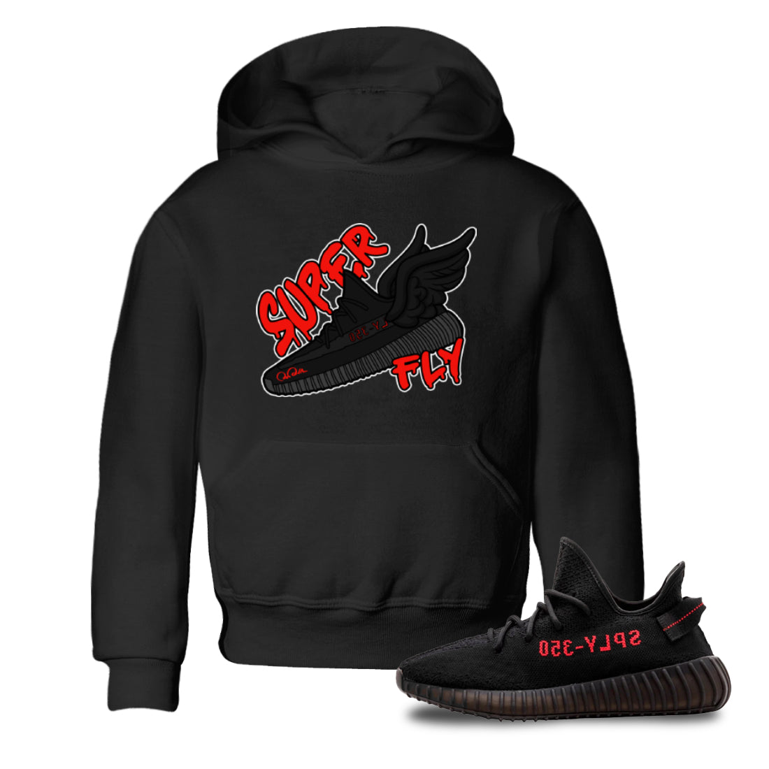 Yeezy 350 Bred shirt to match jordans Super Fly Streetwear Sneaker Shirt Adidas Yeezy Boost V2 350 Bred Drip Gear Zone Sneaker Matching Clothing Baby Toddler Black 1 T-Shirt