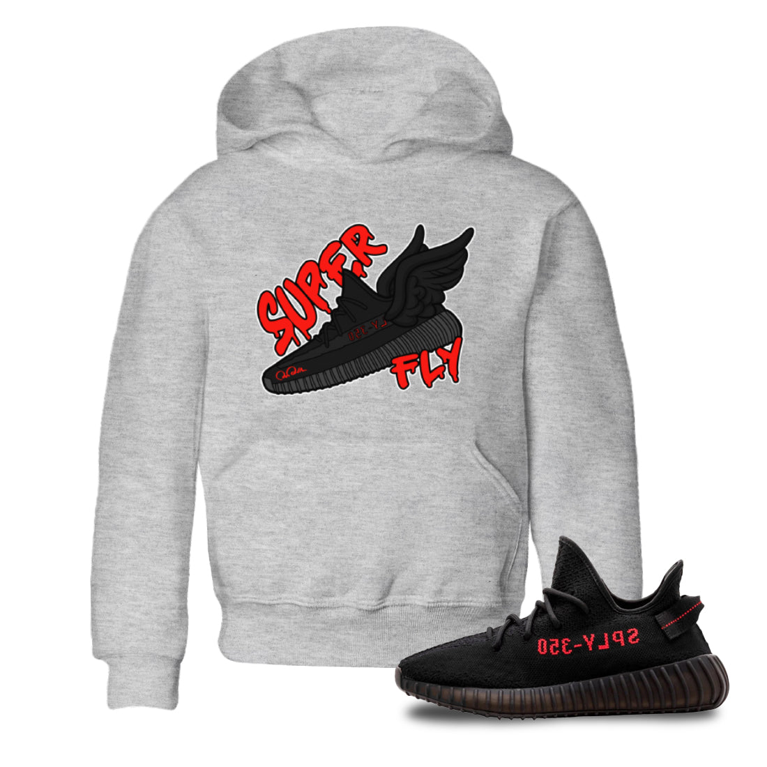 Yeezy 350 Bred shirt to match jordans Super Fly Streetwear Sneaker Shirt Adidas Yeezy Boost V2 350 Bred Drip Gear Zone Sneaker Matching Clothing Baby Toddler Heather Grey 1 T-Shirt