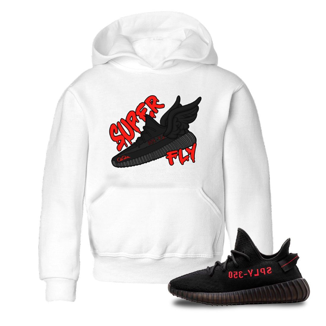 Yeezy 350 Bred shirt to match jordans Super Fly Streetwear Sneaker Shirt Adidas Yeezy Boost V2 350 Bred Drip Gear Zone Sneaker Matching Clothing Baby Toddler White 1 T-Shirt