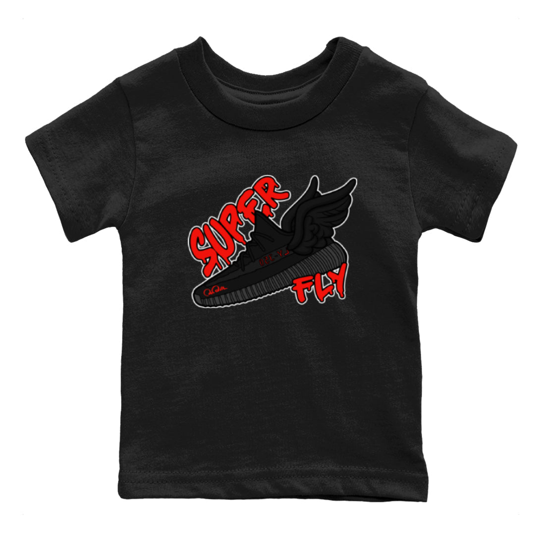 Yeezy 350 Bred shirt to match jordans Super Fly Streetwear Sneaker Shirt Adidas Yeezy Boost V2 350 Bred Drip Gear Zone Sneaker Matching Clothing Baby Toddler Black 2 T-Shirt