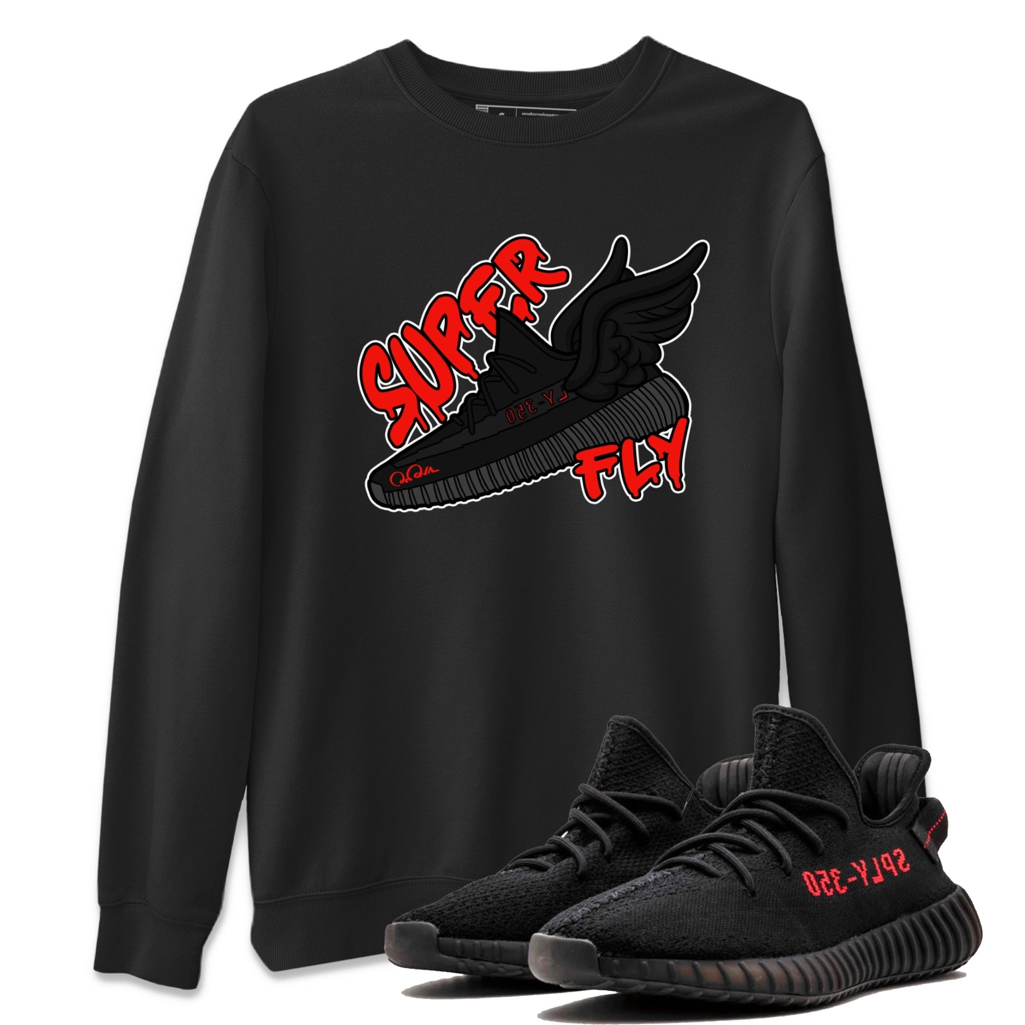 Yeezy 350 Bred shirt to match jordans Super Fly Streetwear Sneaker Shirt Adidas Yeezy Boost V2 350 Bred Drip Gear Zone Sneaker Matching Clothing Unisex Black 1 T-Shirt