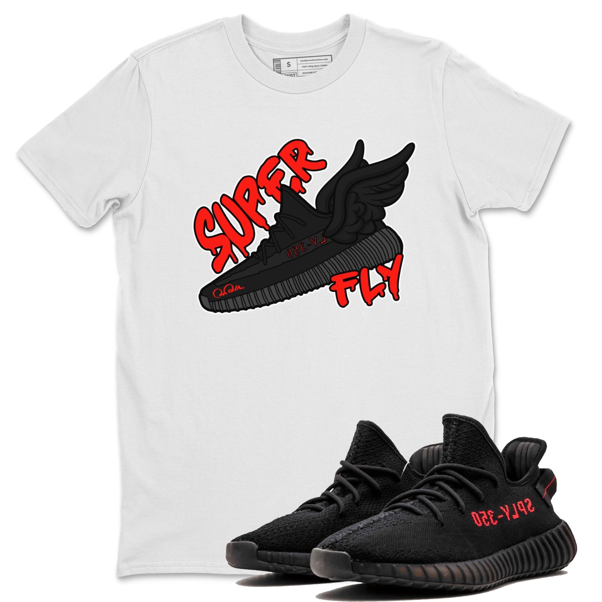 Yeezy 350 Bred shirt to match jordans Super Fly Streetwear Sneaker Shirt Adidas Yeezy Boost V2 350 Bred Drip Gear Zone Sneaker Matching Clothing Unisex White 1 T-Shirt