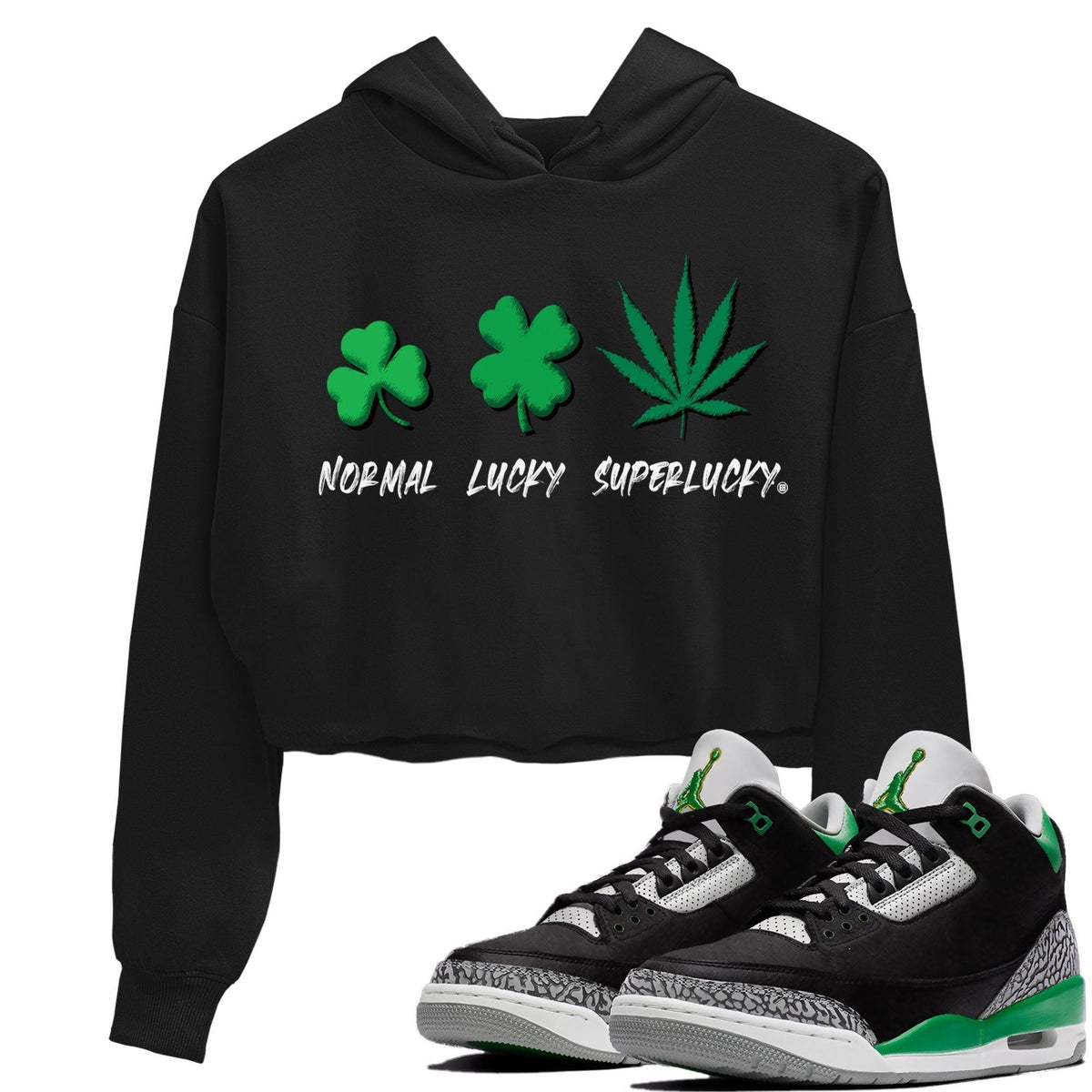 Jordan 3 Pine Green Sneaker Matching T-Shirt Super Lucky Sneaker Tees Jordan 3 Pine Green Sneaker Release Tees Women's Shirts
