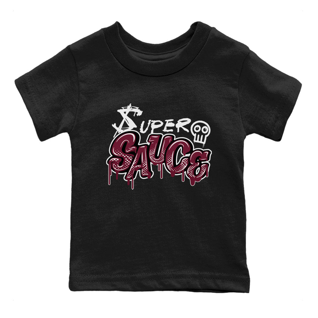 1s Metallic Burgundy shirt to match jordans Super Sauce sneaker tees Air Jordan 1 Metallic Burgundy Drip Gear Zone baby toddler Black 2 cotton Shirt