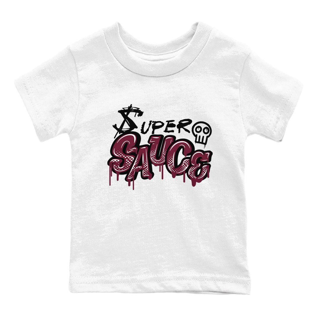 1s Metallic Burgundy shirt to match jordans Super Sauce sneaker tees Air Jordan 1 Metallic Burgundy Drip Gear Zone baby toddler White 2 cotton Shirt