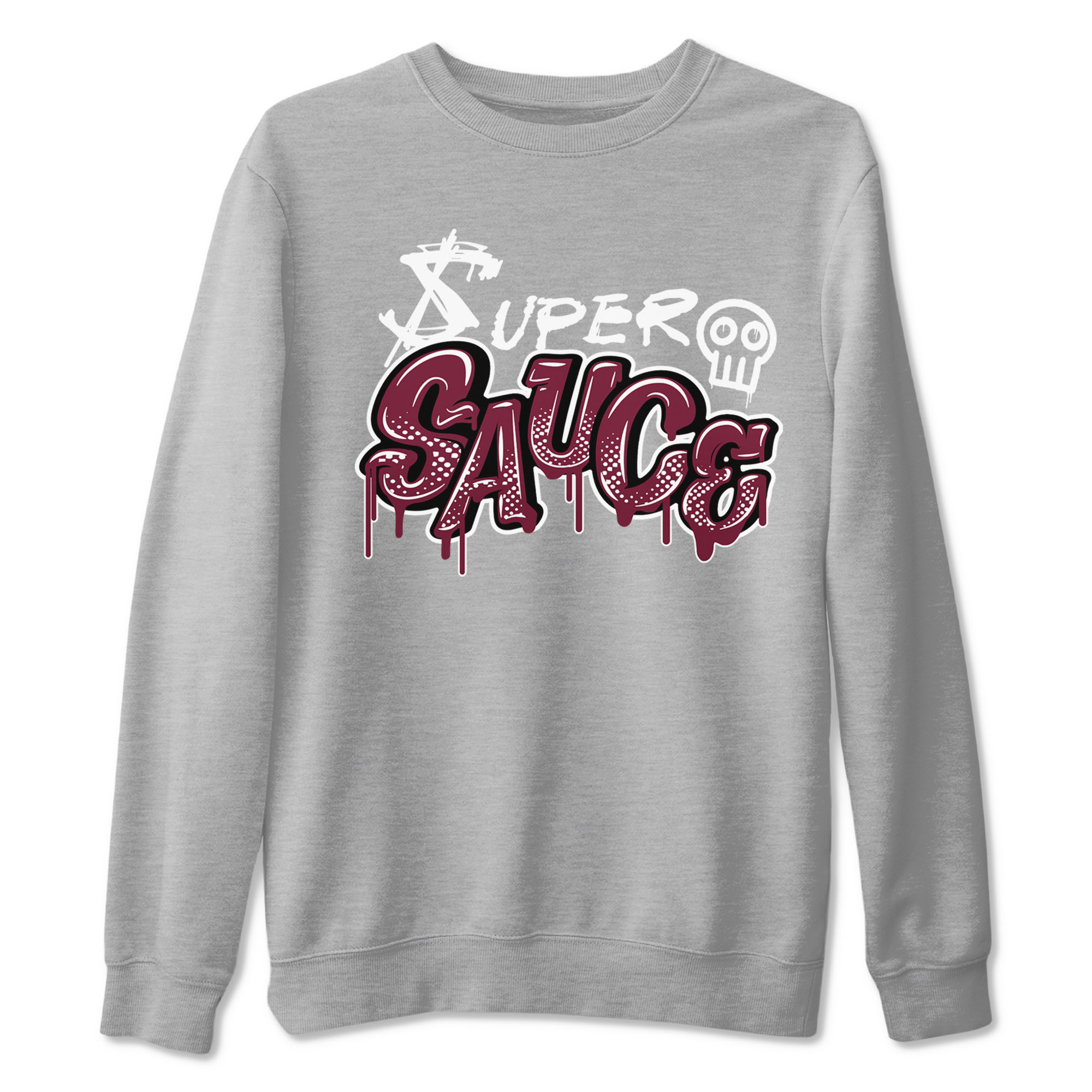 1s Metallic Burgundy shirt to match jordans Super Sauce sneaker tees Air Jordan 1 Metallic Burgundy Drip Gear Zone unisex cotton Heather Grey 2 crew neck shirt