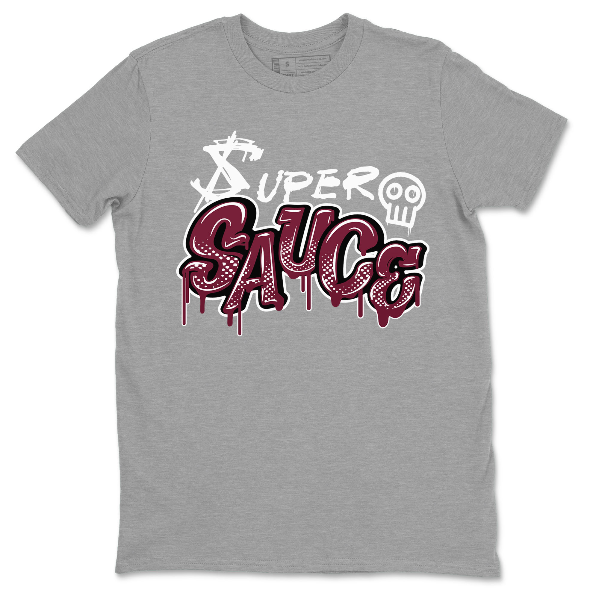 1s Metallic Burgundy shirt to match jordans Super Sauce sneaker tees Air Jordan 1 Metallic Burgundy Drip Gear Zone unisex cotton Heather Grey 2 crew neck shirt