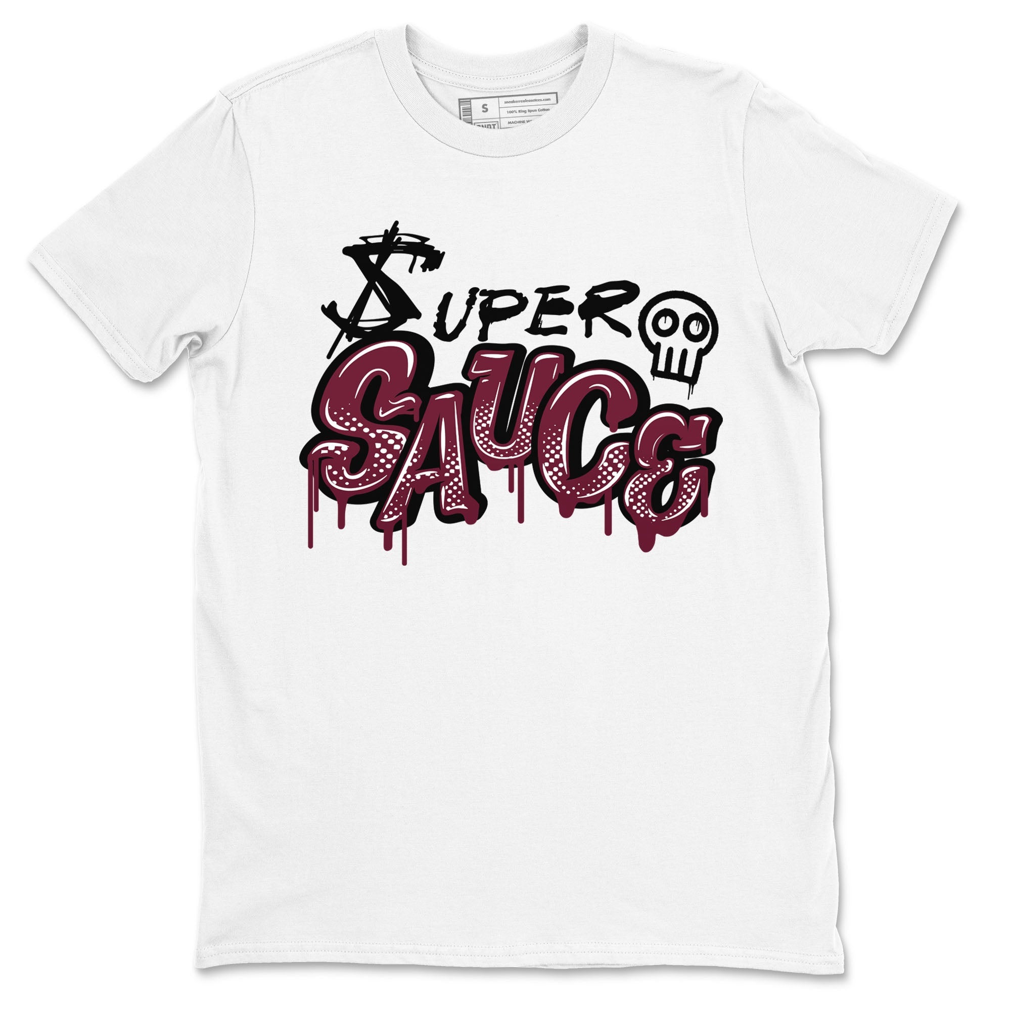 1s Metallic Burgundy shirt to match jordans Super Sauce sneaker tees Air Jordan 1 Metallic Burgundy Drip Gear Zone unisex cotton White 2 crew neck shirt