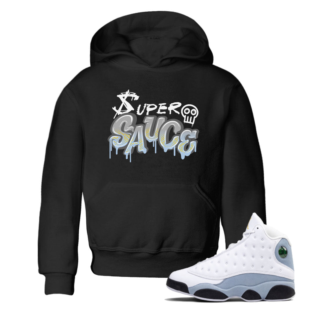 13s Blue Grey shirt to match jordans Super Sauce sneaker tees Air Jordan 13 Blue Grey Drip Gear Zone baby toddler Black 1 cotton Shirt