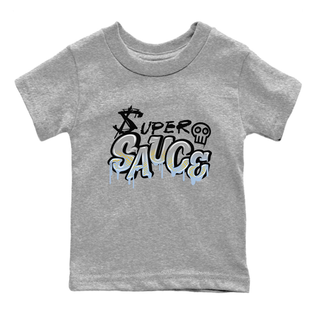 13s Blue Grey shirt to match jordans Super Sauce sneaker tees Air Jordan 13 Blue Grey Drip Gear Zone baby toddler Heather Grey 2 cotton Shirt