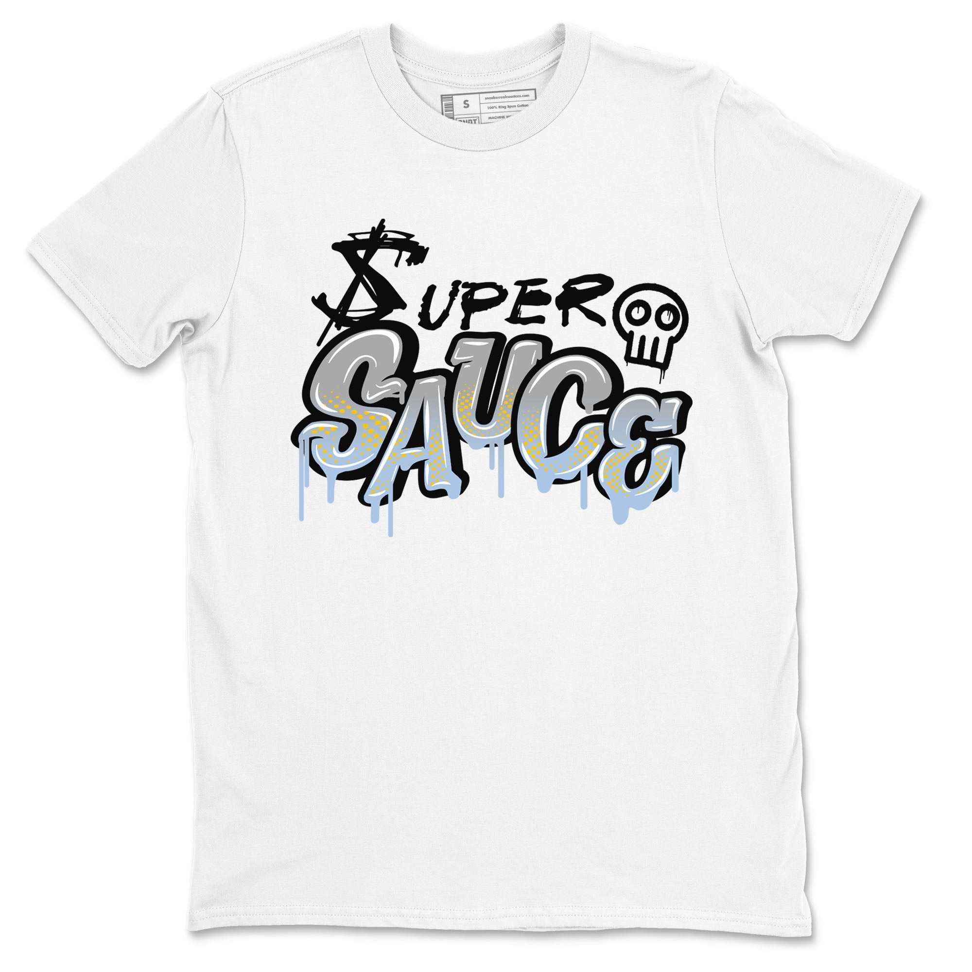 13s Blue Grey shirt to match jordans Super Sauce sneaker tees Air Jordan 13 Blue Grey Drip Gear Zone unisex cotton White 2 crew neck shirt