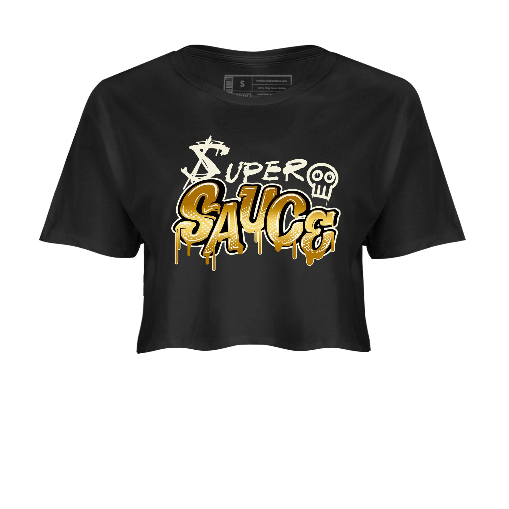 4s Sail shirt to match jordans Super Sauce sneaker tees Air Jordan 4 Sail Drip Gear Zone 4s Metallic Gold Sneaker Release Tees Black 2 crop length shirt