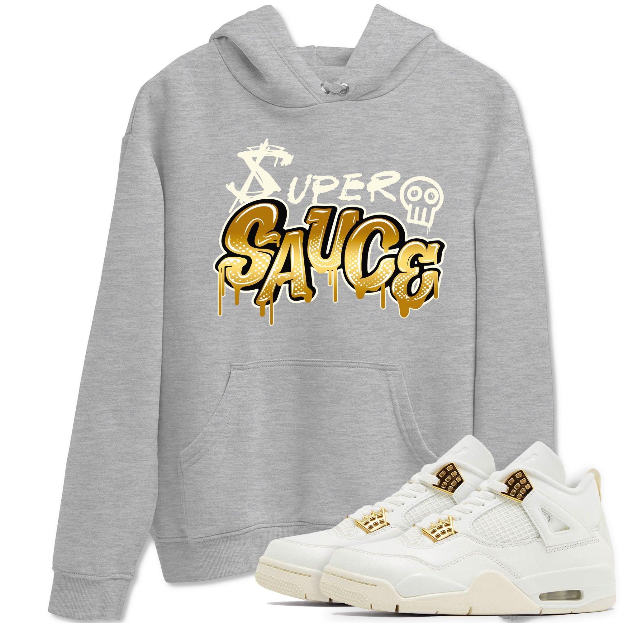 4s Sail shirt to match jordans Super Sauce sneaker tees Air Jordan 4 Sail Drip Gear Zone 4s Metallic Gold Sneaker Release Tees unisex cotton Heather Grey 1 crew neck shirt