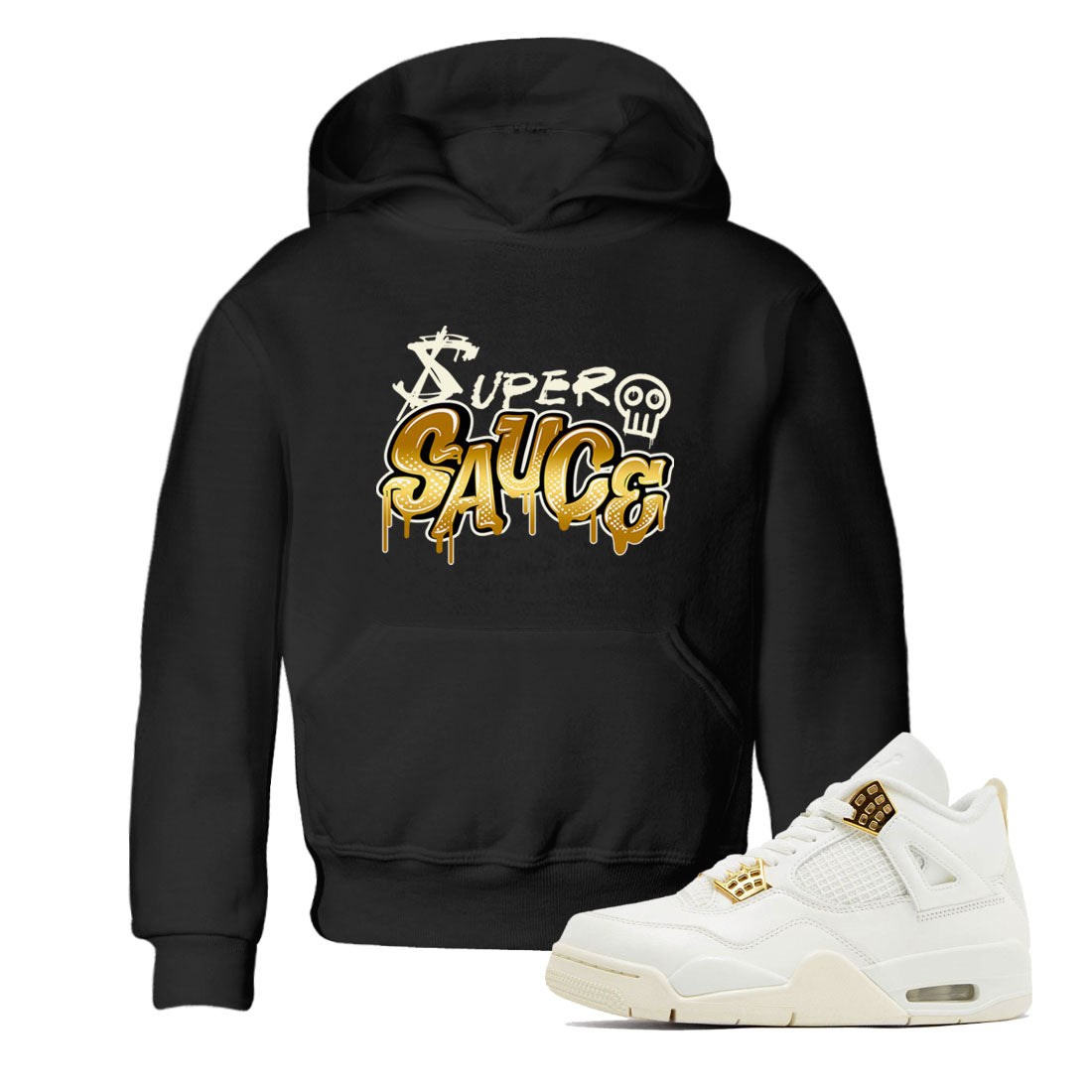 4s Sail shirt to match jordans Super Sauce sneaker tees Air Jordan 4 Sail Drip Gear Zone 4s Metallic Gold sneaker release tees baby toddler Black 1 cotton Shirt