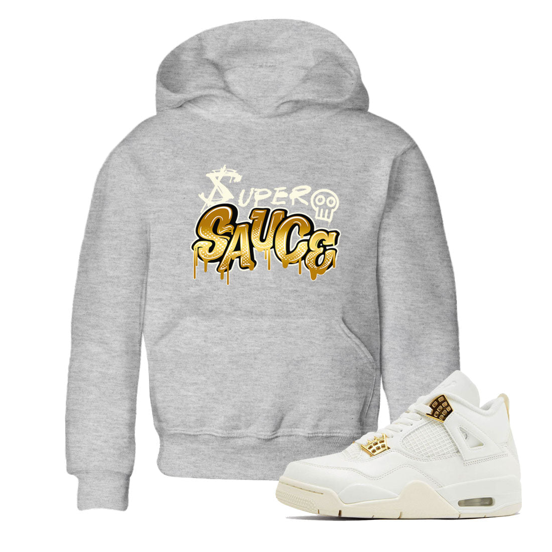4s Sail shirt to match jordans Super Sauce sneaker tees Air Jordan 4 Sail Drip Gear Zone 4s Metallic Gold sneaker release tees baby toddler Heather Grey 1 cotton Shirt