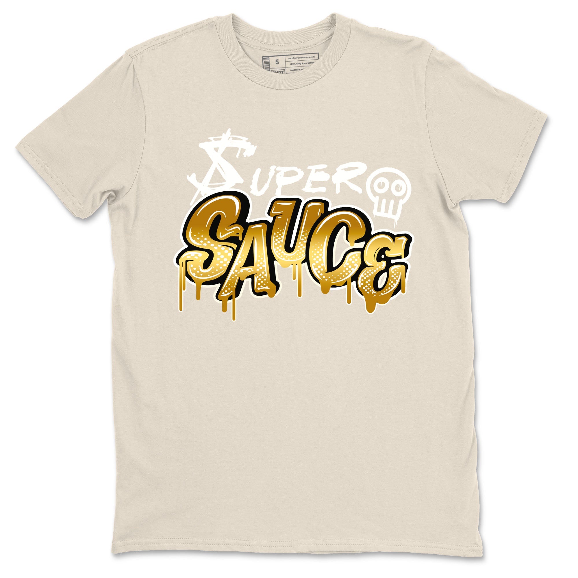 4s Sail shirt to match jordans Super Sauce sneaker tees Air Jordan 4 Sail Drip Gear Zone 4s Metallic Gold Sneaker Release Tees unisex cotton Natural 2 crew neck shirt