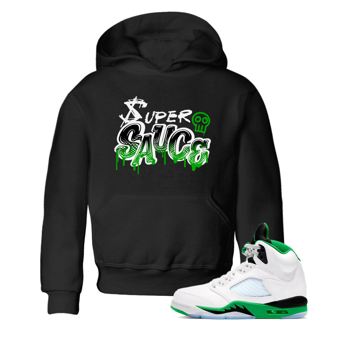5s Lucky Green shirt to match jordans Super Sauce sneaker tees Air Jordan 5 Lucky Green Drip Gear Zone baby toddler Black 1 cotton Shirt