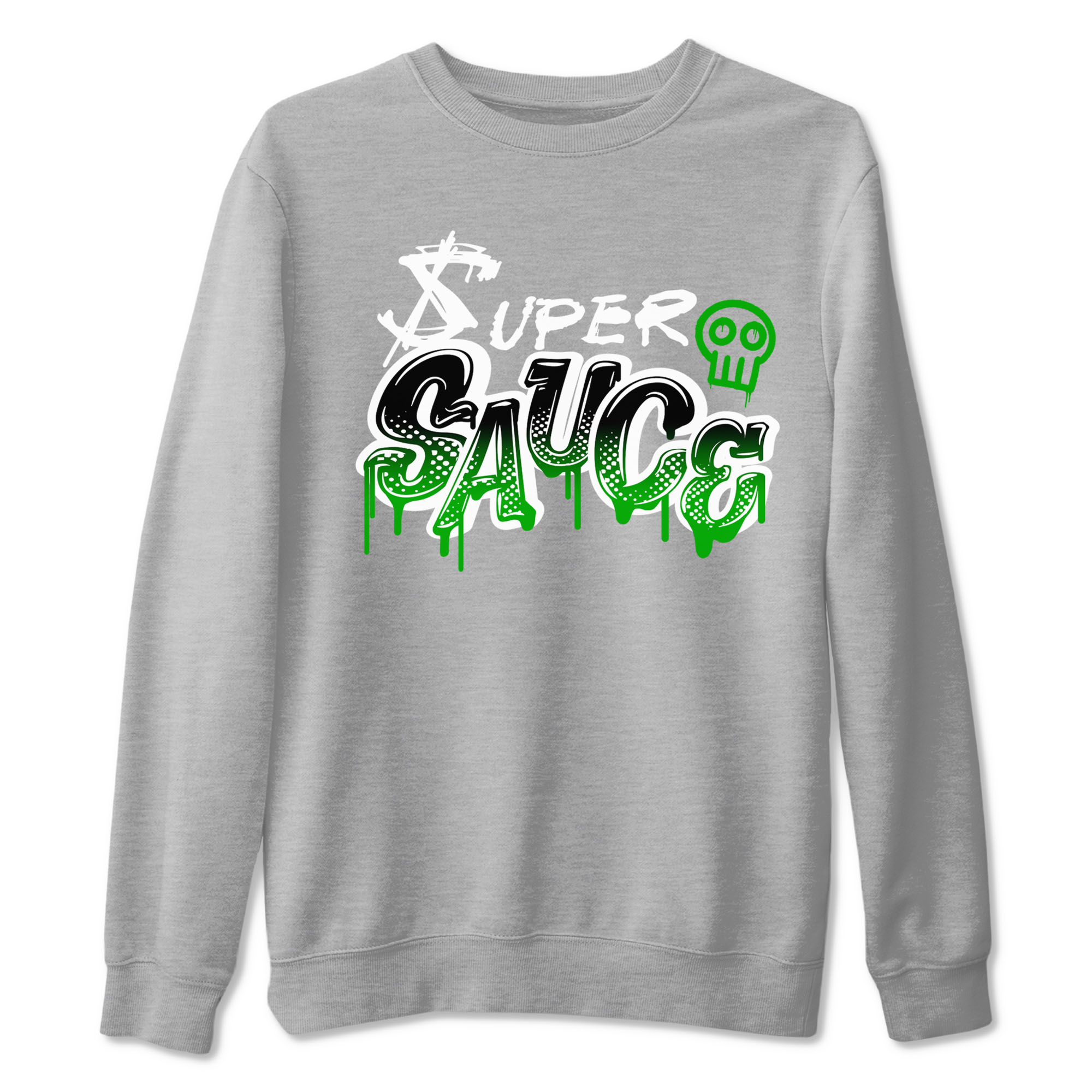 5s Lucky Green shirt to match jordans Super Sauce sneaker tees Air Jordan 5 Lucky Green Drip Gear Zone unisex cotton Heather Grey 2 crew neck shirt