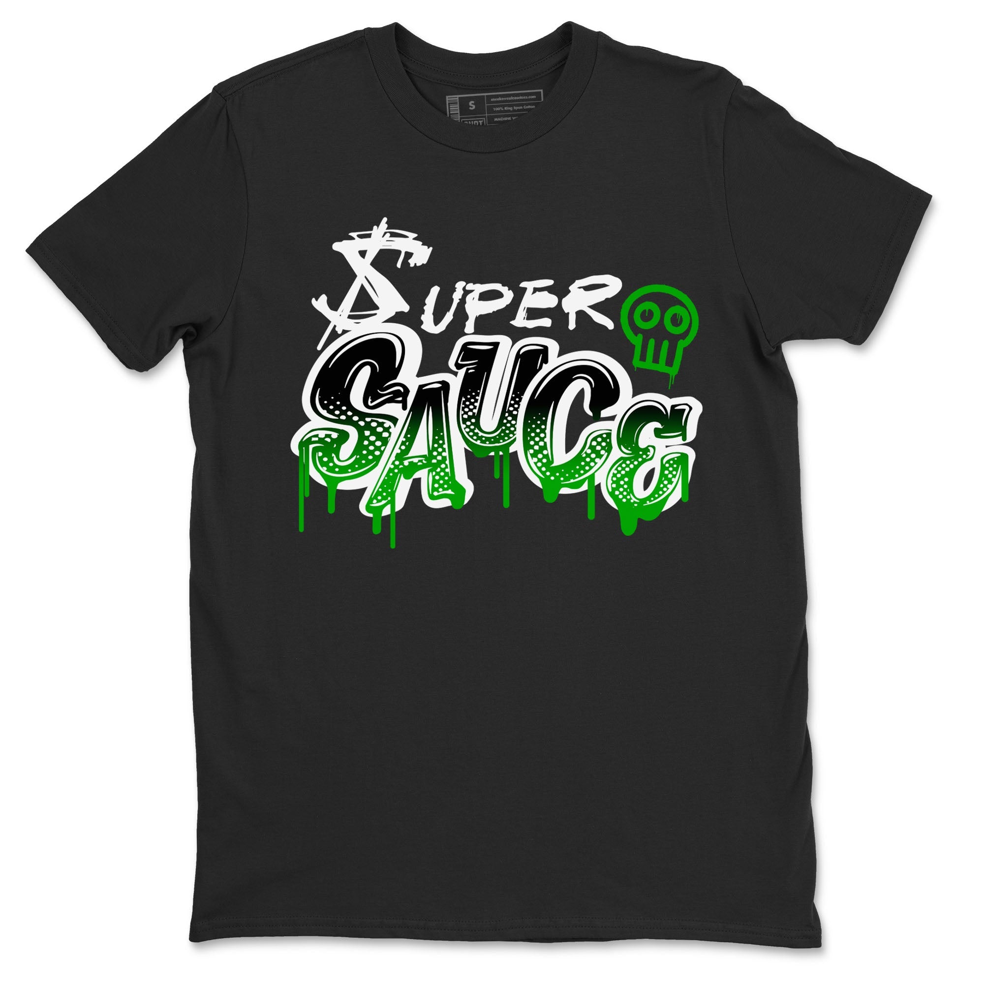 5s Lucky Green shirt to match jordans Super Sauce sneaker tees Air Jordan 5 Lucky Green Drip Gear Zone unisex cotton Black 2 crew neck shirt