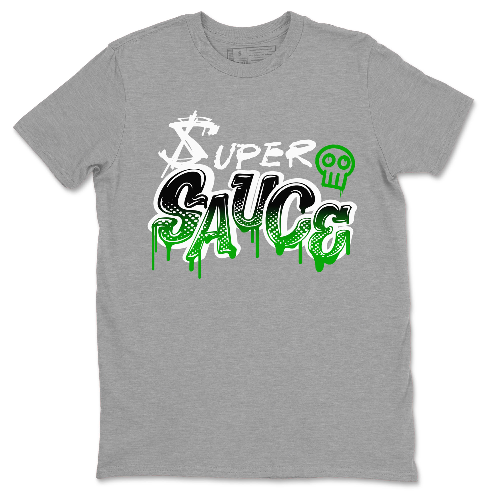 5s Lucky Green shirt to match jordans Super Sauce sneaker tees Air Jordan 5 Lucky Green Drip Gear Zone unisex cotton Heather Grey 2 crew neck shirt