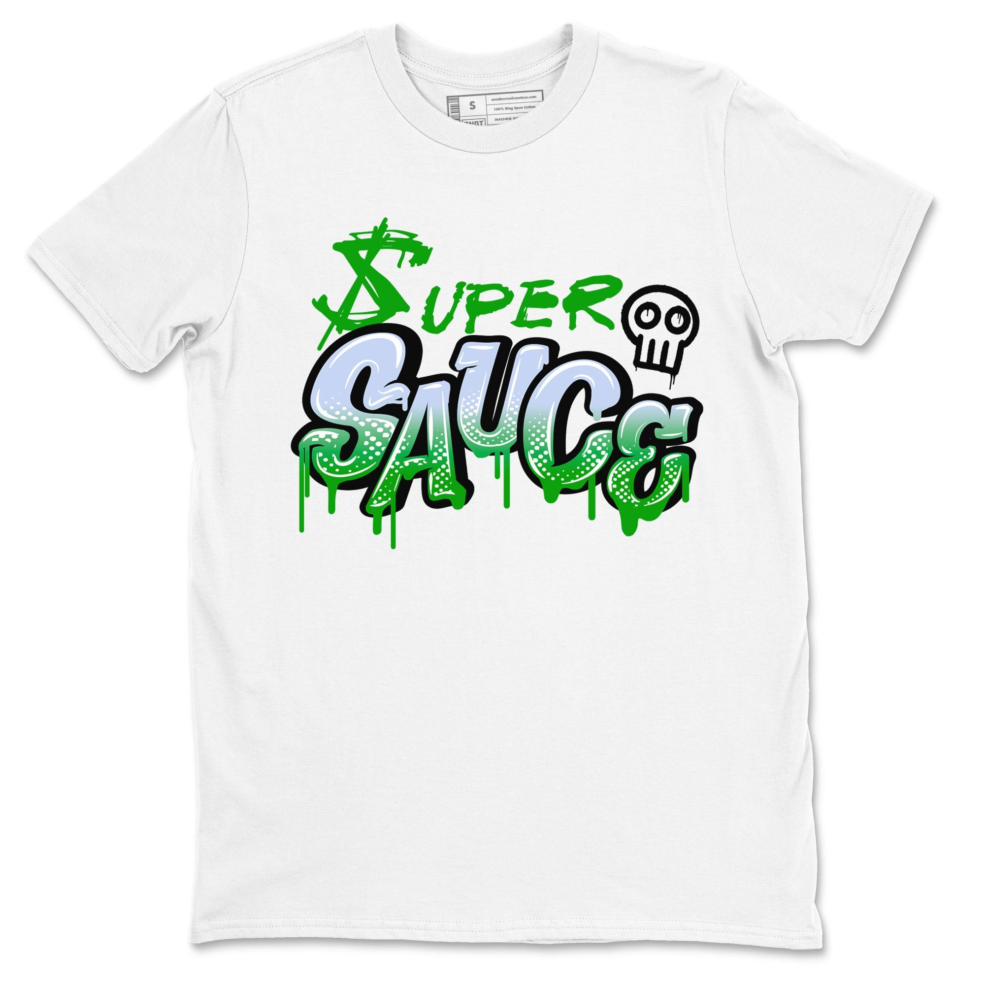 5s Lucky Green shirt to match jordans Super Sauce sneaker tees Air Jordan 5 Lucky Green Drip Gear Zone unisex cotton White 2 crew neck shirt