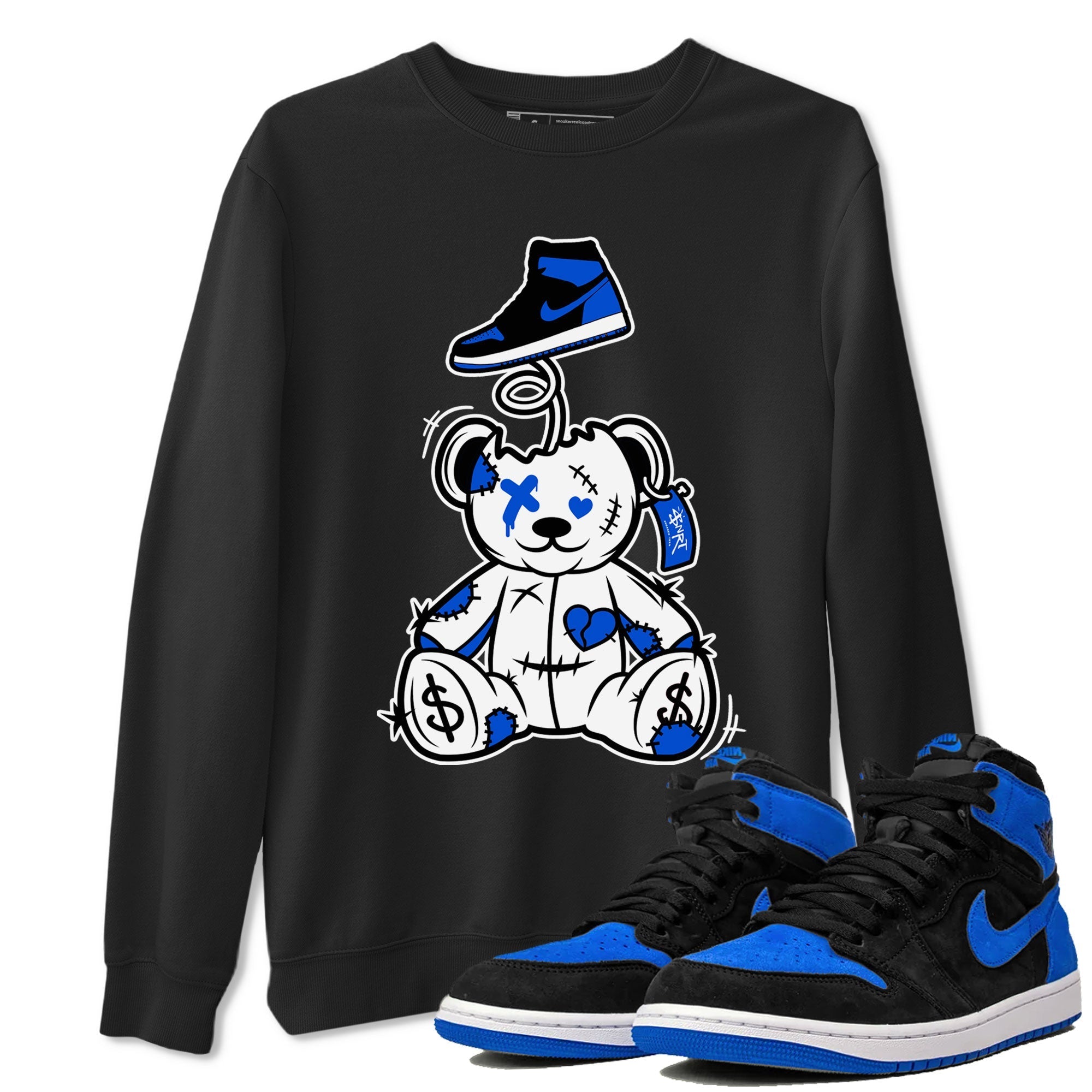 Jordan 1 High OG Royal Reimagined shirt to match jordans Surprise Teddy Bear sneaker tees Air Jordan 1 Royal Reimagined Drip Gear Zone Unisex Black 1 T-Shirt